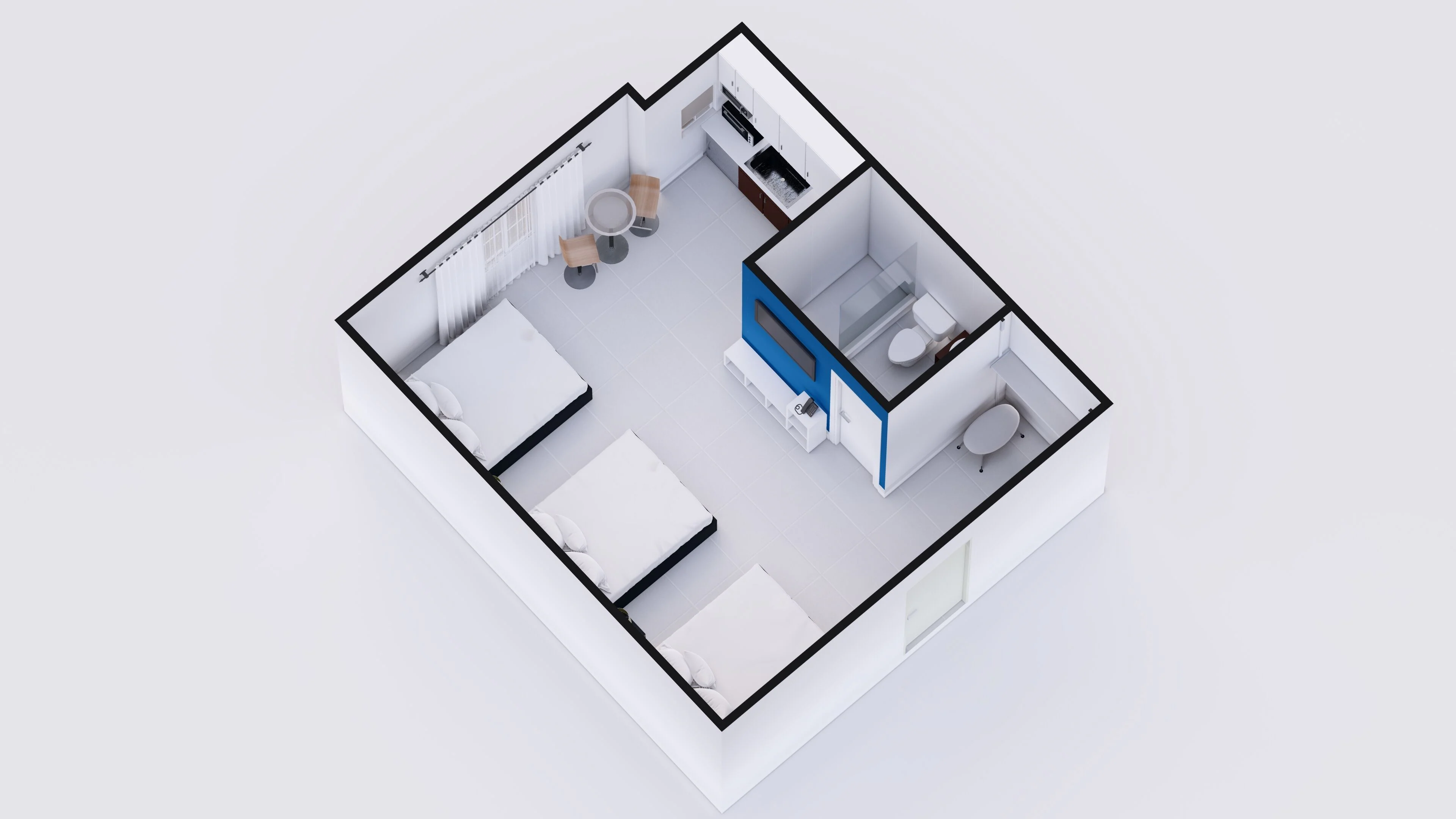 Triple Room, Multiple Beds, Kitchen