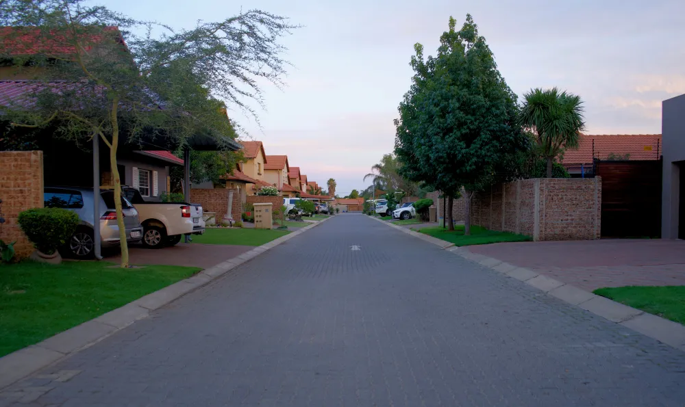 Boksburg, Gauteng, South Africa, 2020 01 05 neighborhood driveway 