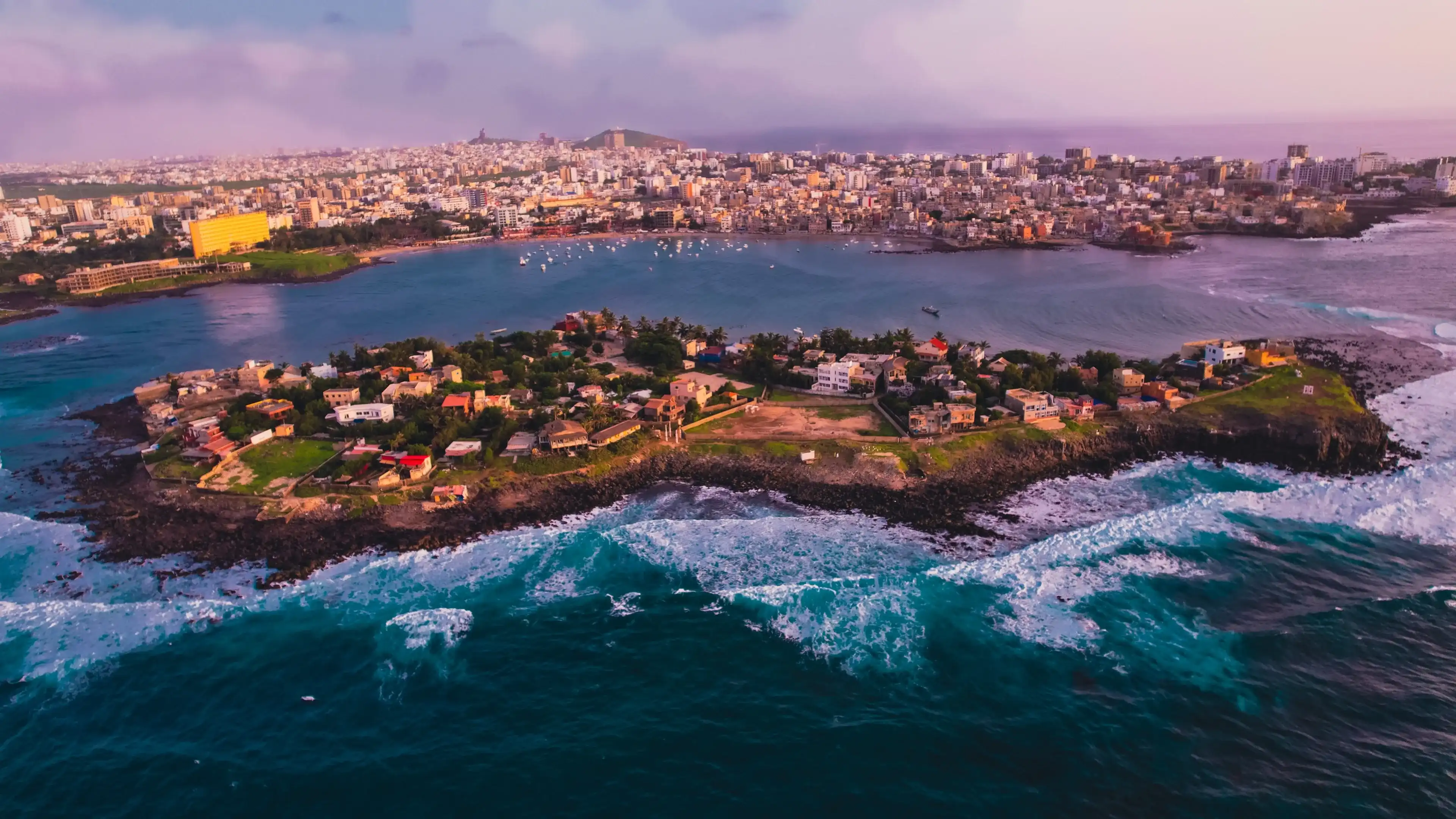 Full view of the Ngor island in Dakar, Senegal