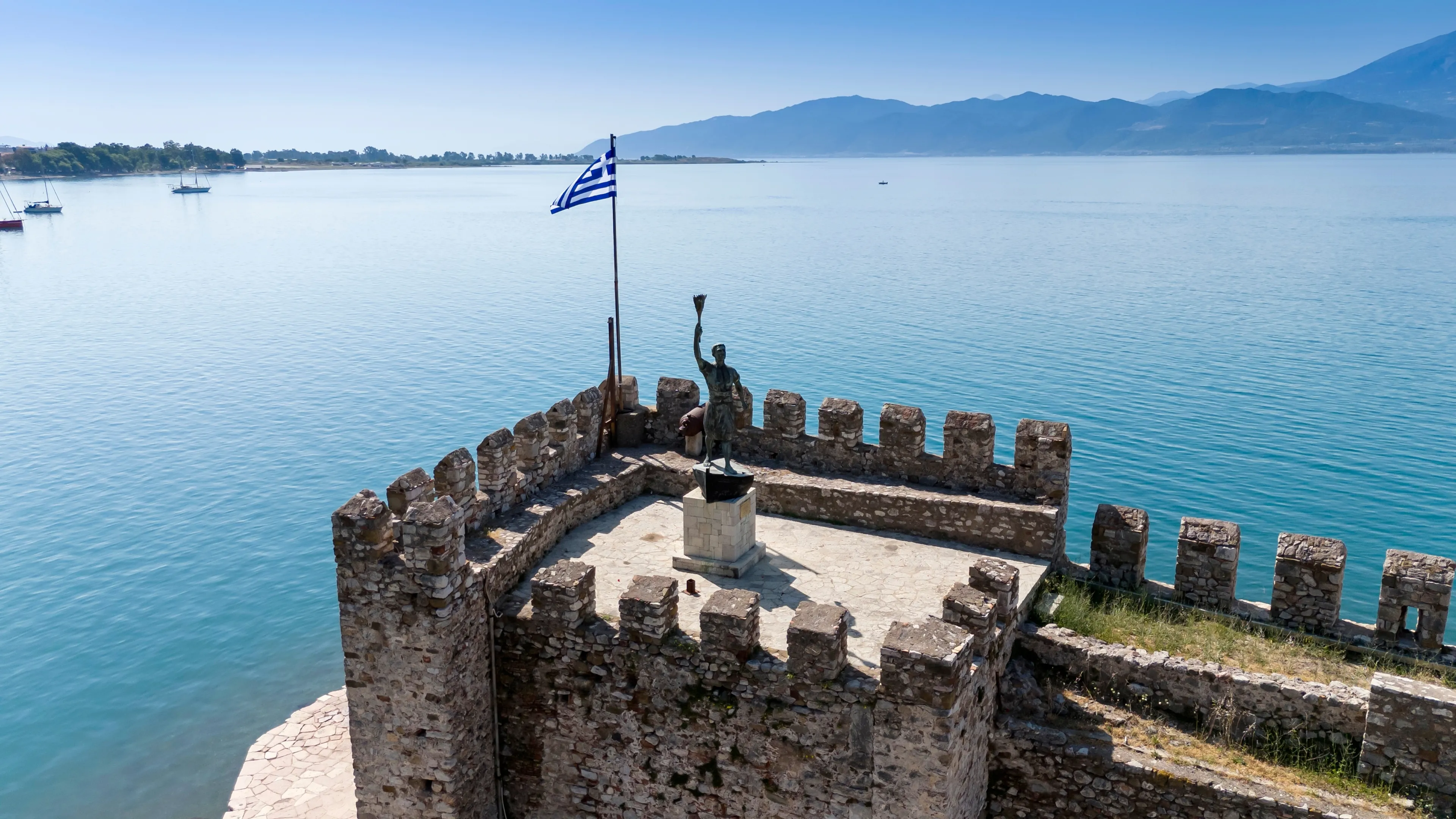 The historic port of Nafpaktos, Greece