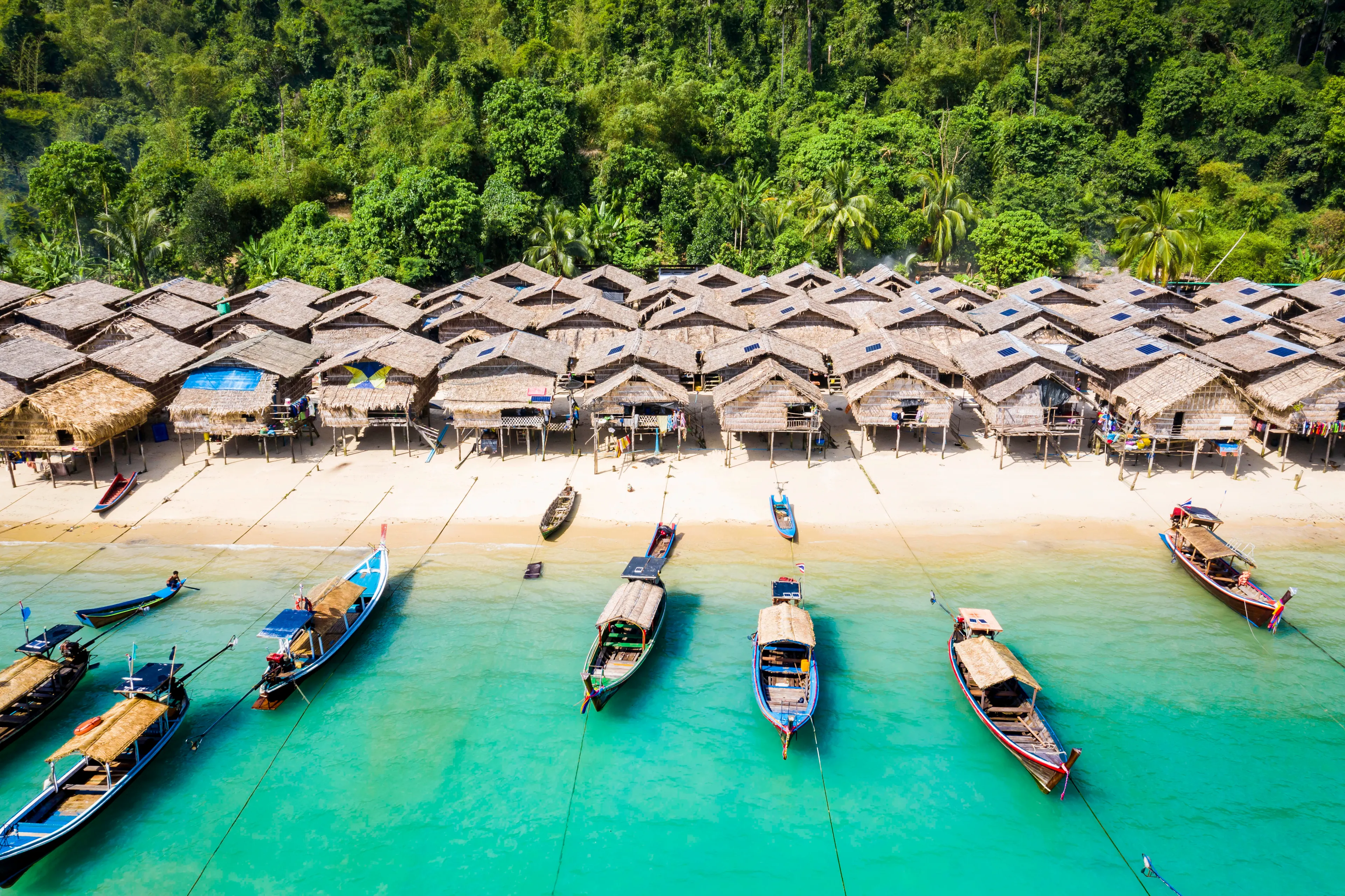 Beautiful view of Morgan village, Mu Koh Surin national park, Andaman sea, Phangnga, Travel in Thailand