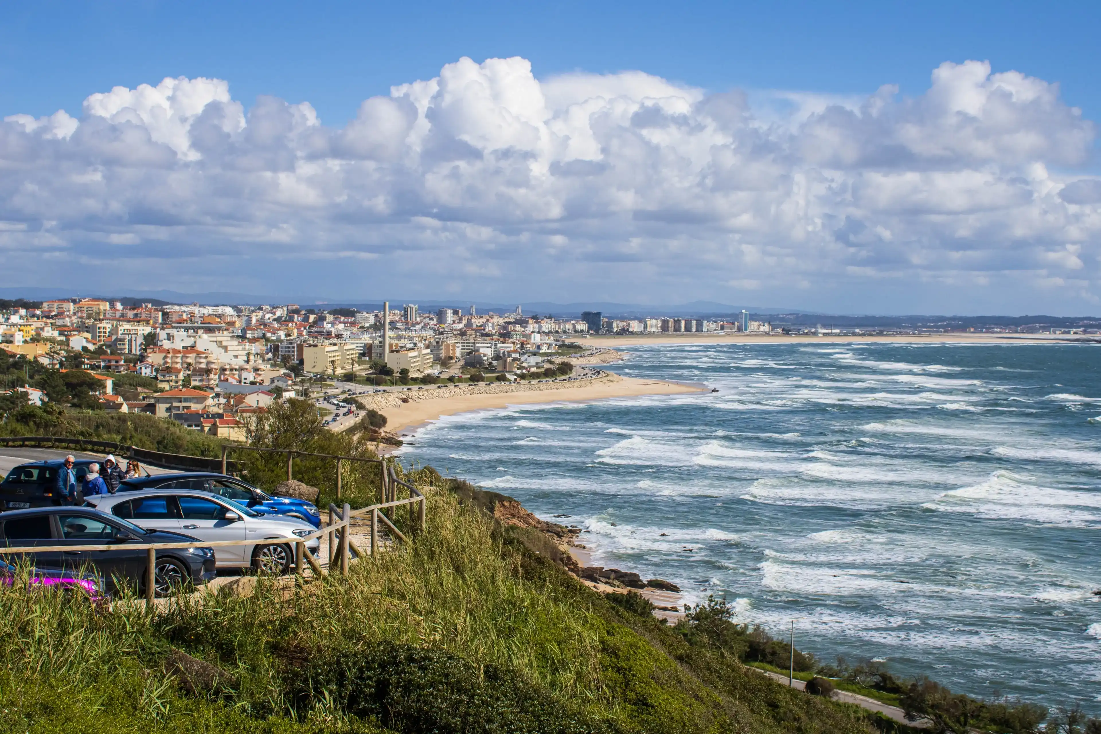 Figueira da Foz, Portugal - 03 30 2024: Panoramic view of the city of Figueira da Foz, Portugal. The city's viewpoint Figueira da Foz, Portugal - 03 30 2024: Panoramic view of the city of Figueira da Foz, Portugal. The city's viewpoint