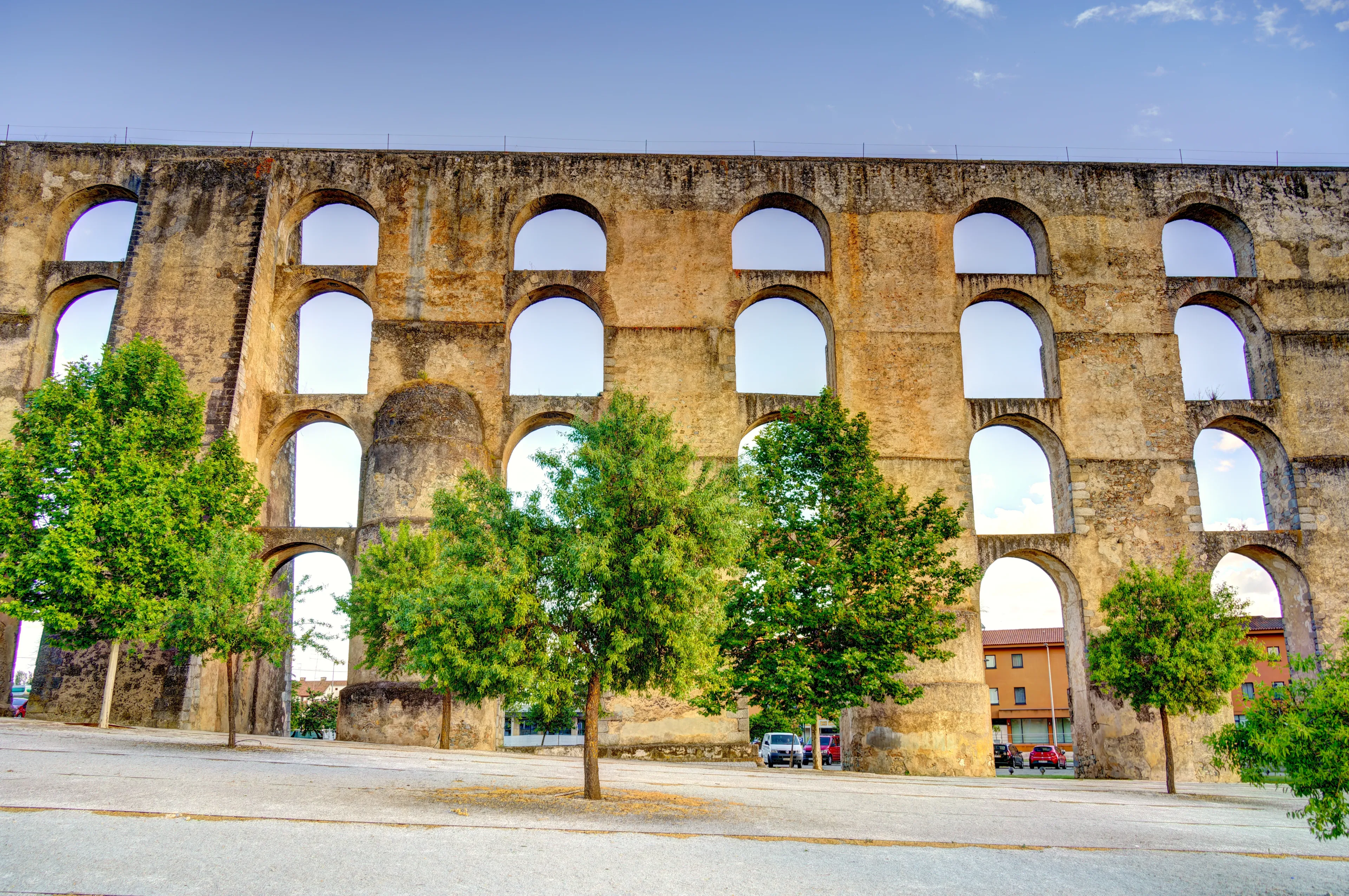 Elvas, Portugal - June 2022 : Historical center in sunny weather, HDR Image