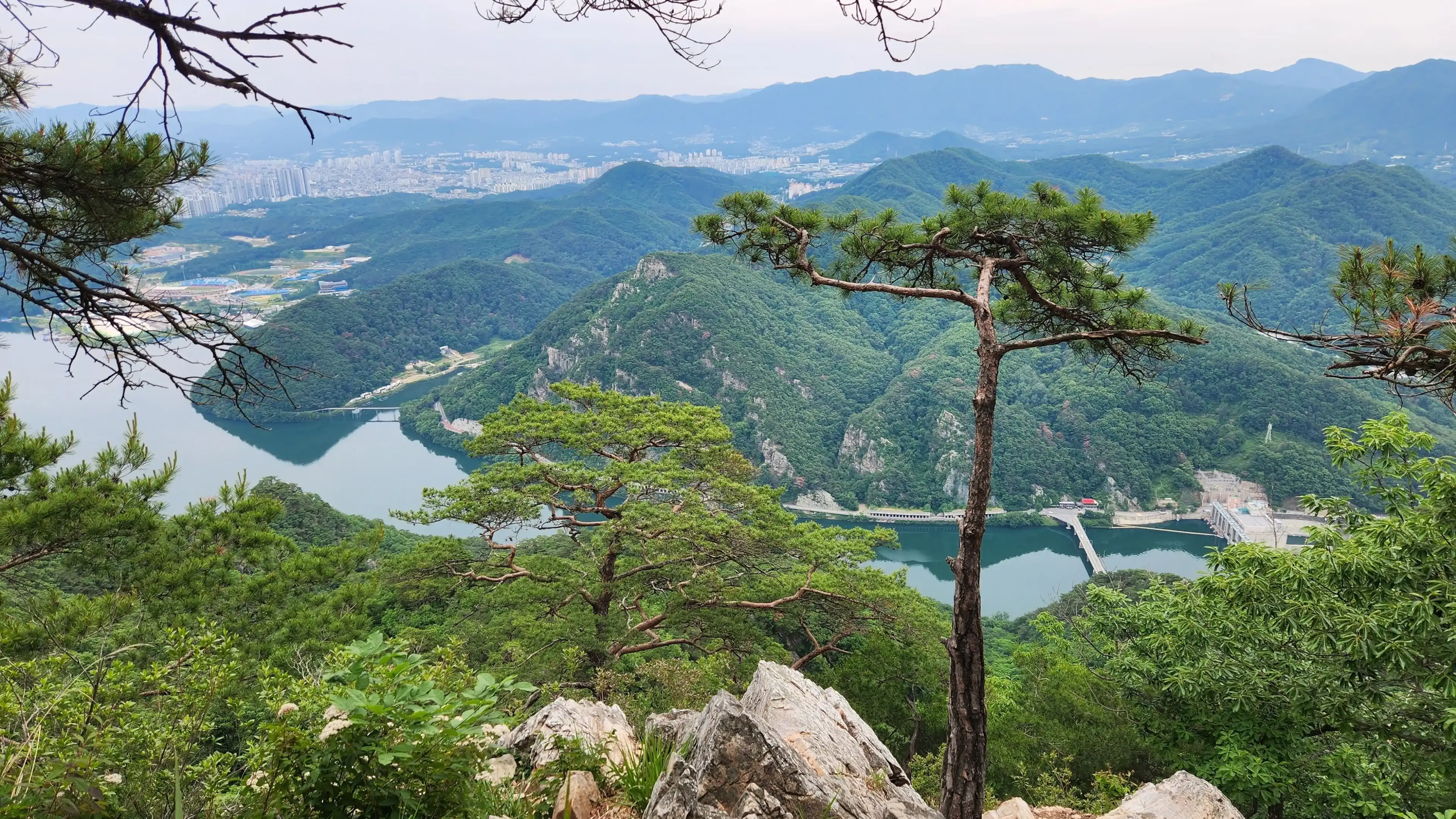 Summer Landscape of Samaksan Mountain with Pine Trees, Chuncheon, South Korea. Korean mountains. Korean mountain landscapes. Summer Landscape of Samaksan Mountain with Pine Trees, Chuncheon, South Korea. Korean mountains. Korean mountain landscapes.