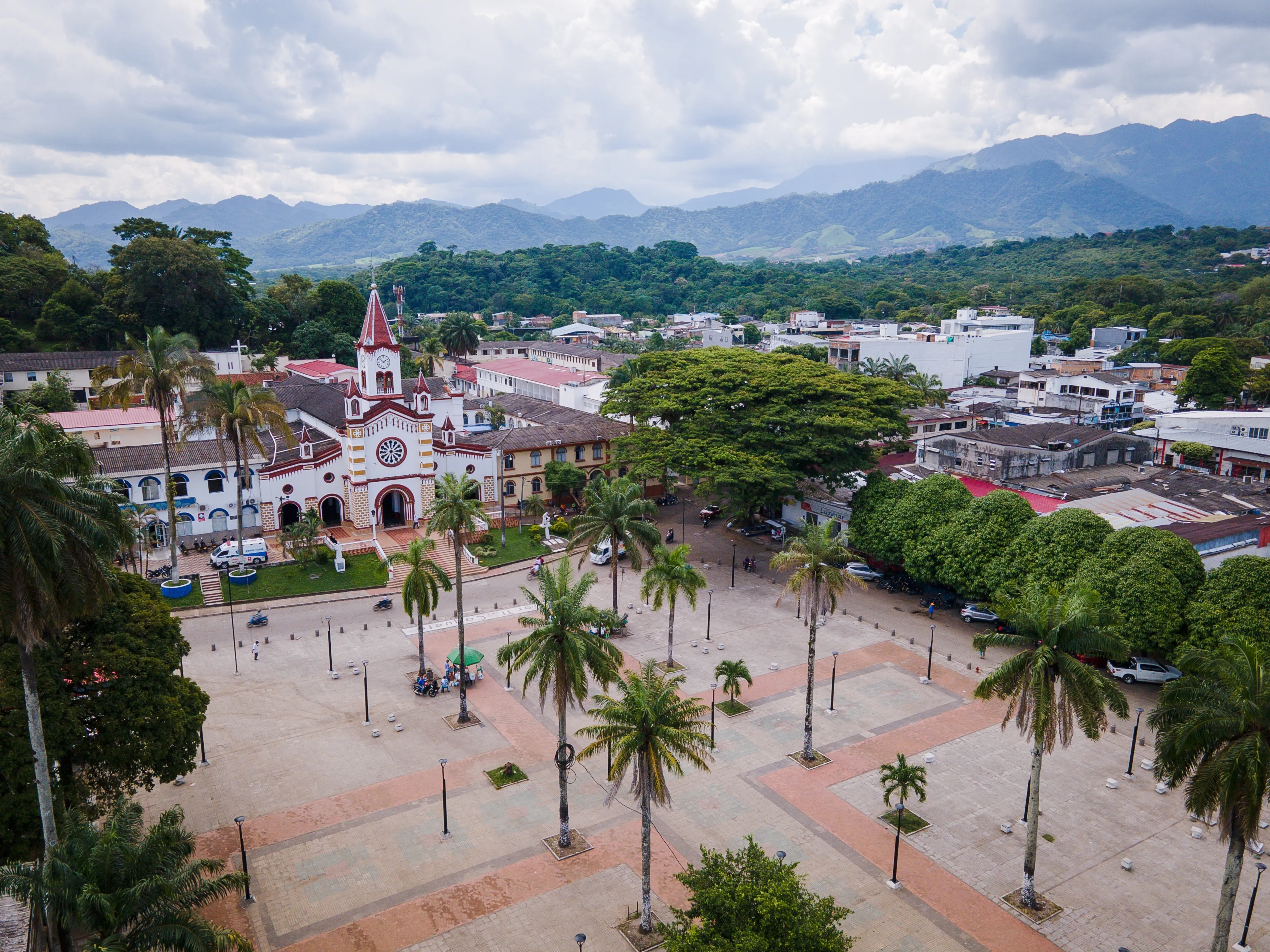 aerial view of the center of Florence - Caquetá in Colombia