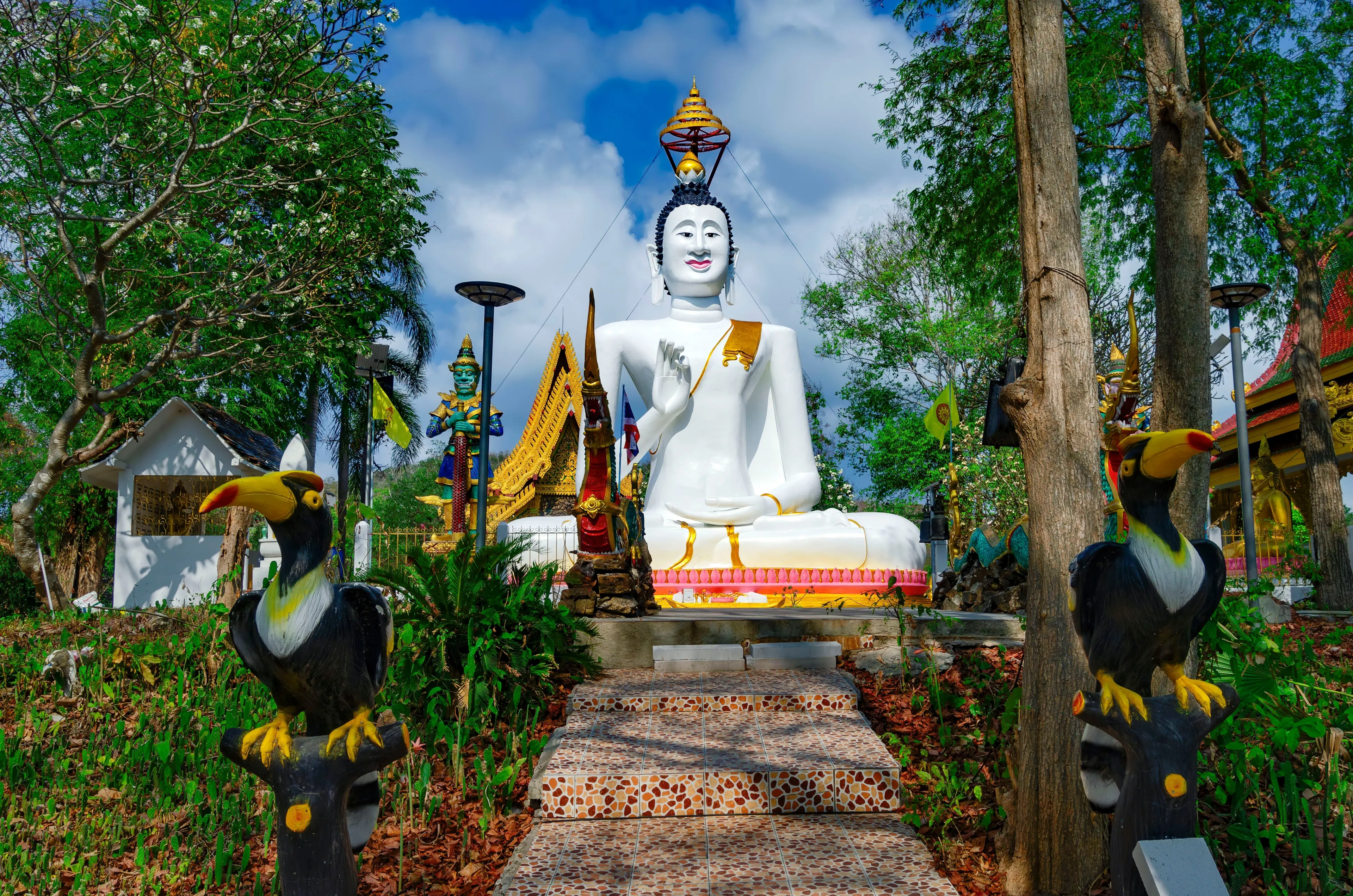 Koh Samet, Thailand - March 7, 2024: Wat Koh Kaew Phitsadan, or Wat Koh Kaew Phetchabun according to transliterations, also more simply called Wat Koh Samet