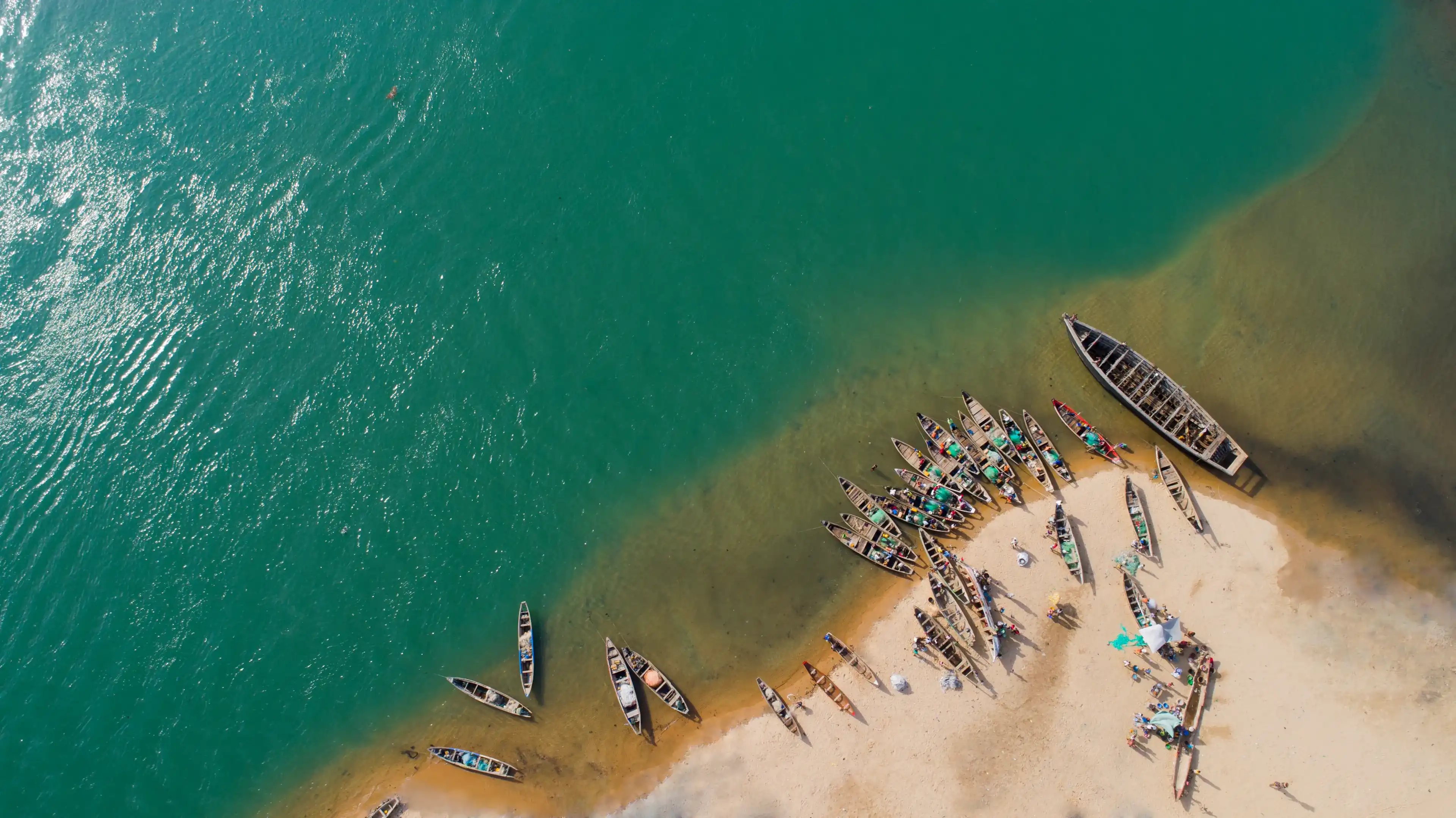 A drone photography of the lake Nokoue (Cotonou - Benin Republic)