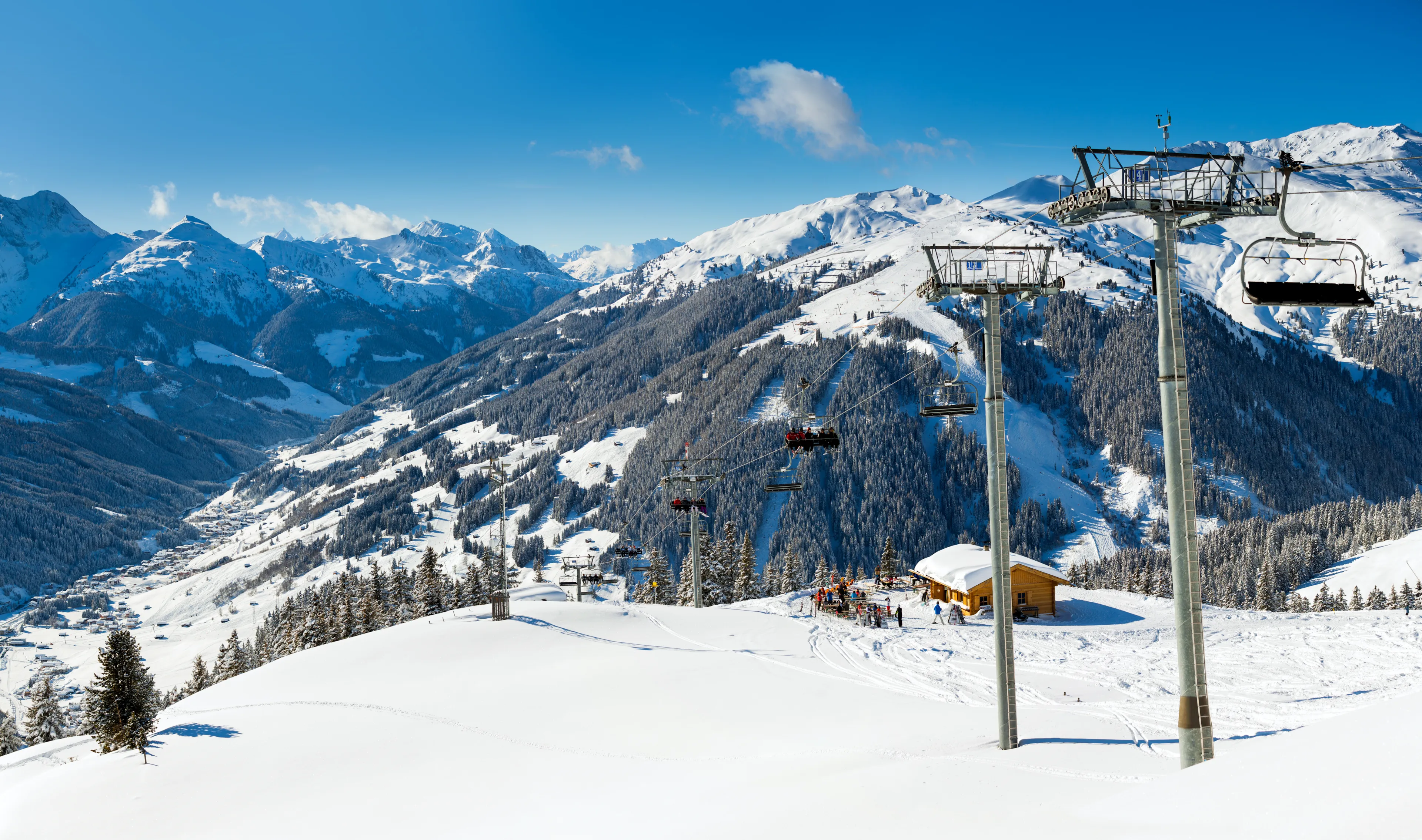 Winter landscape - Panorama of the ski resort Zell am Ziller, Tirol, Austria
