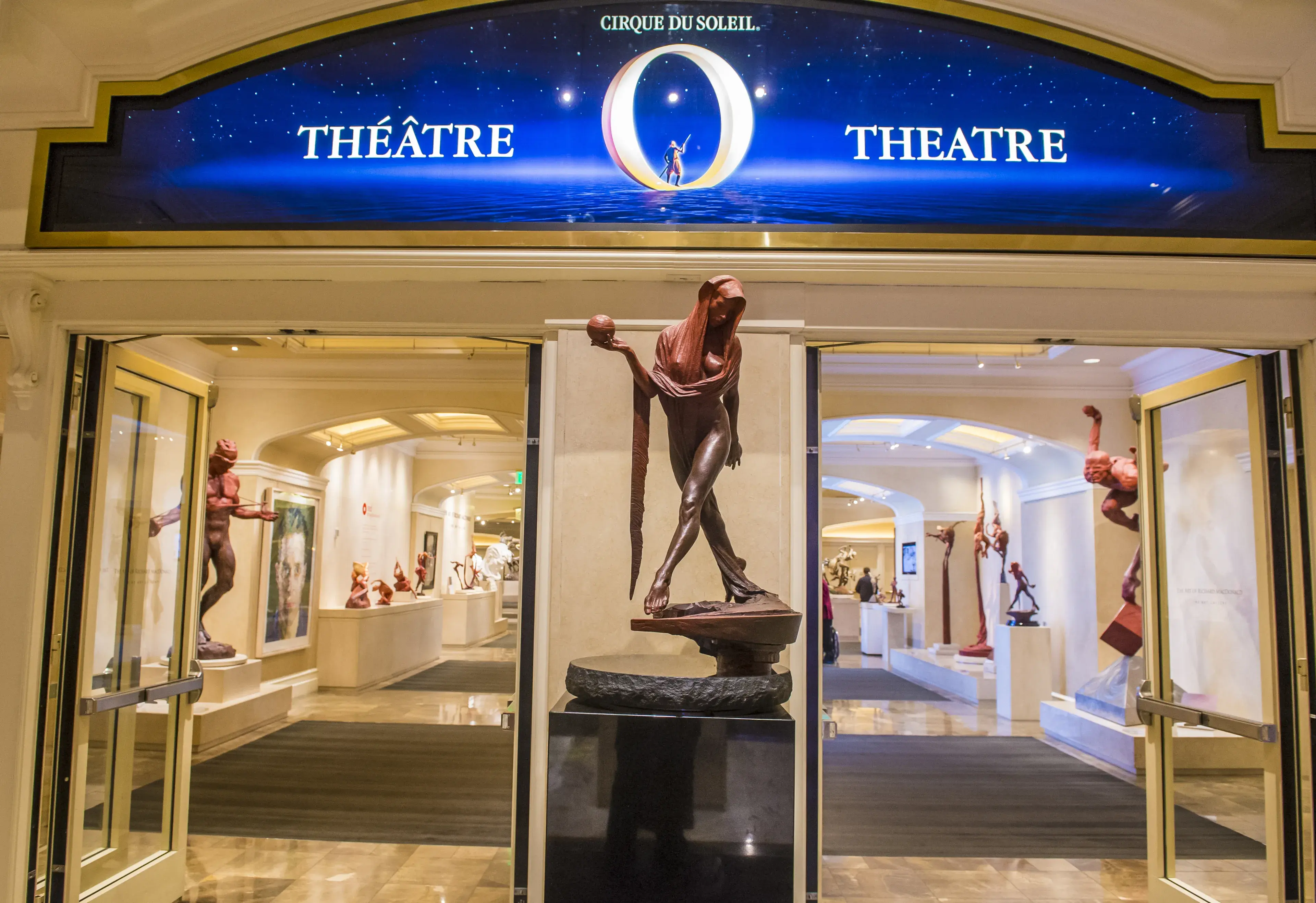 LAS VEGAS - OCT 04 : O theatre at the Bellagio hotel in Las Vegas on October 04 2016. O is a Cirque du Soleil stage production written and directed by Franco Dragone.