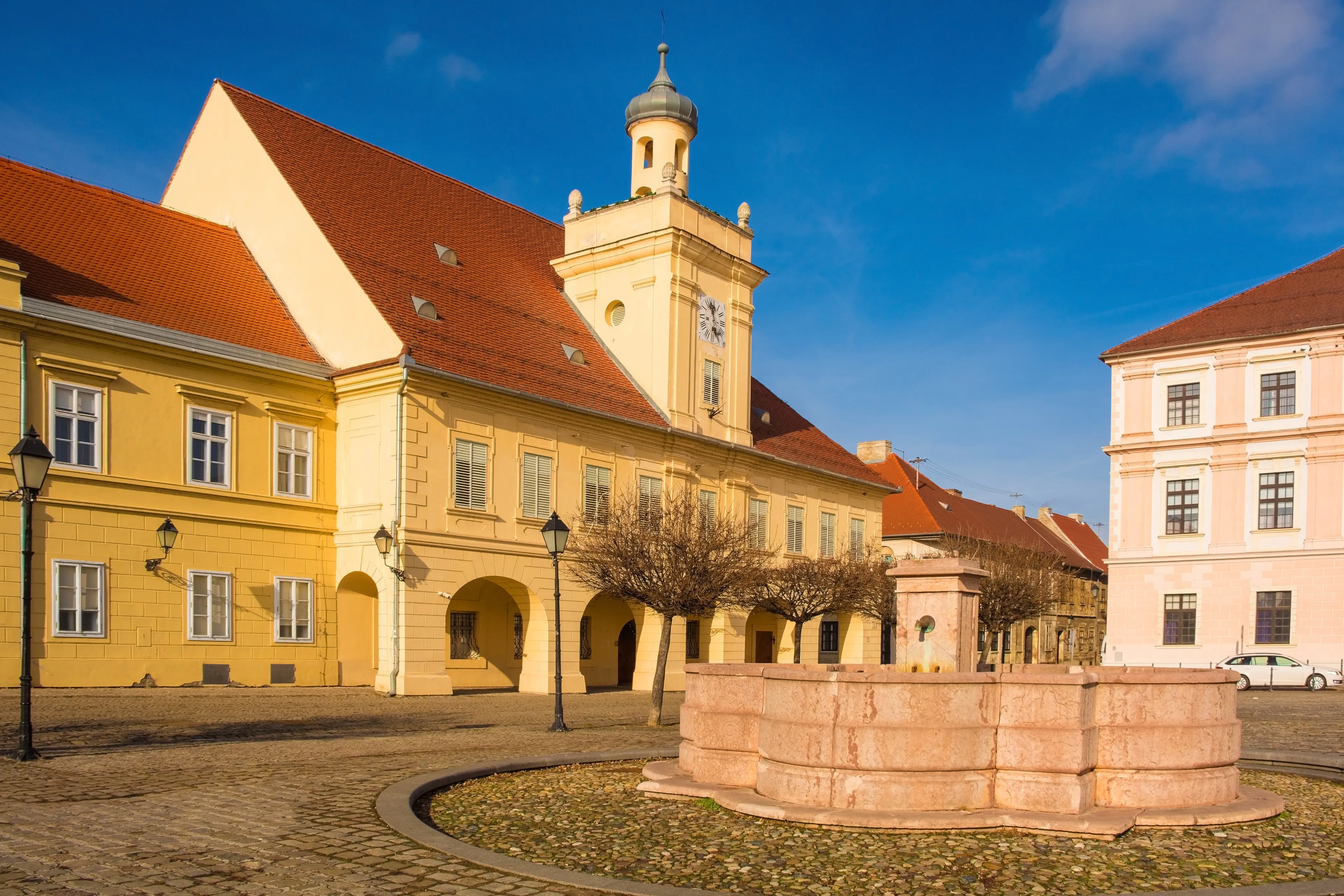 Trg Sv Trojstva square in Tvrda, the old town of Osijek, Osijek-Baranja County, Slavonia, east Croatia