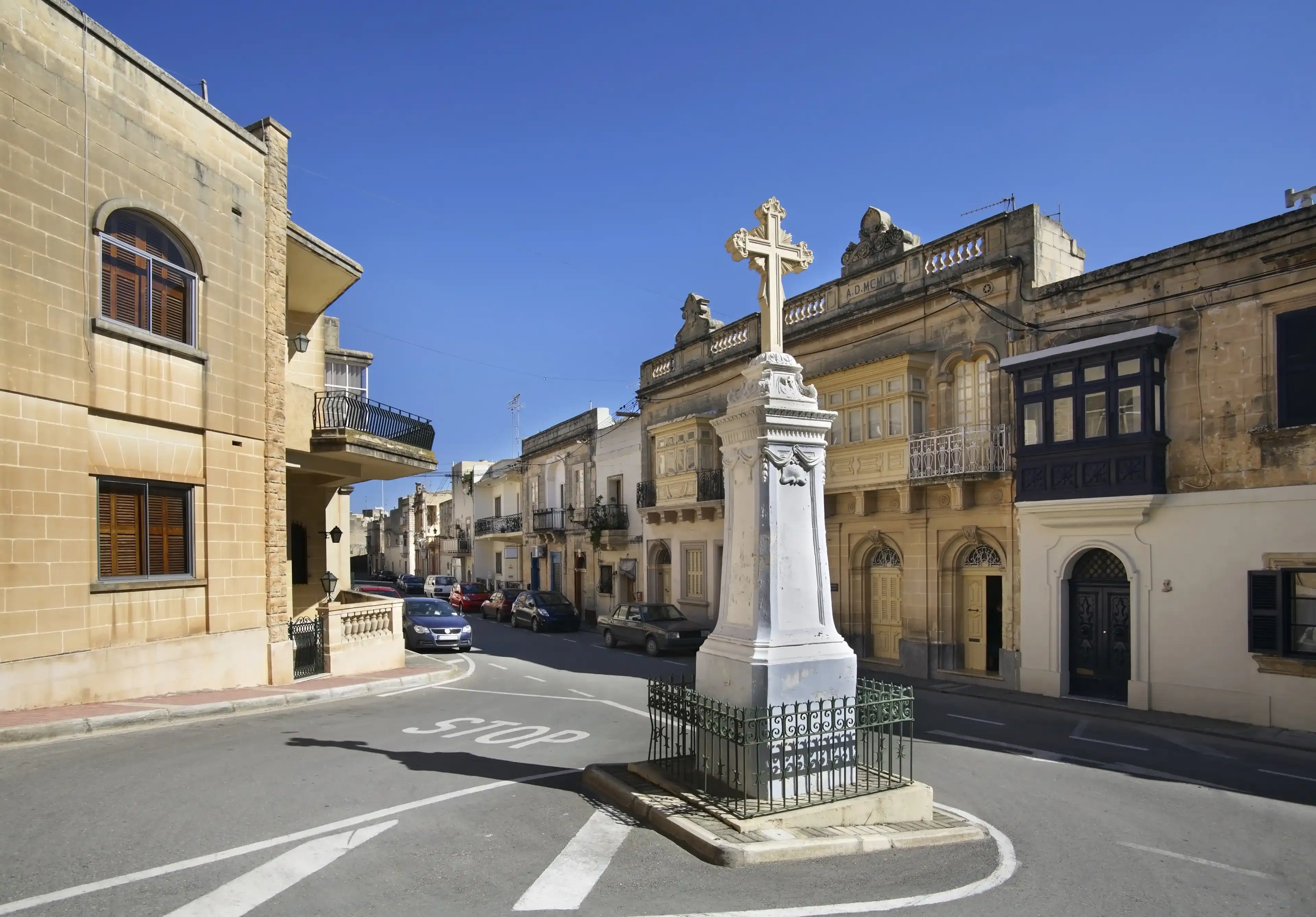 Cross on square in Gudja. Malta