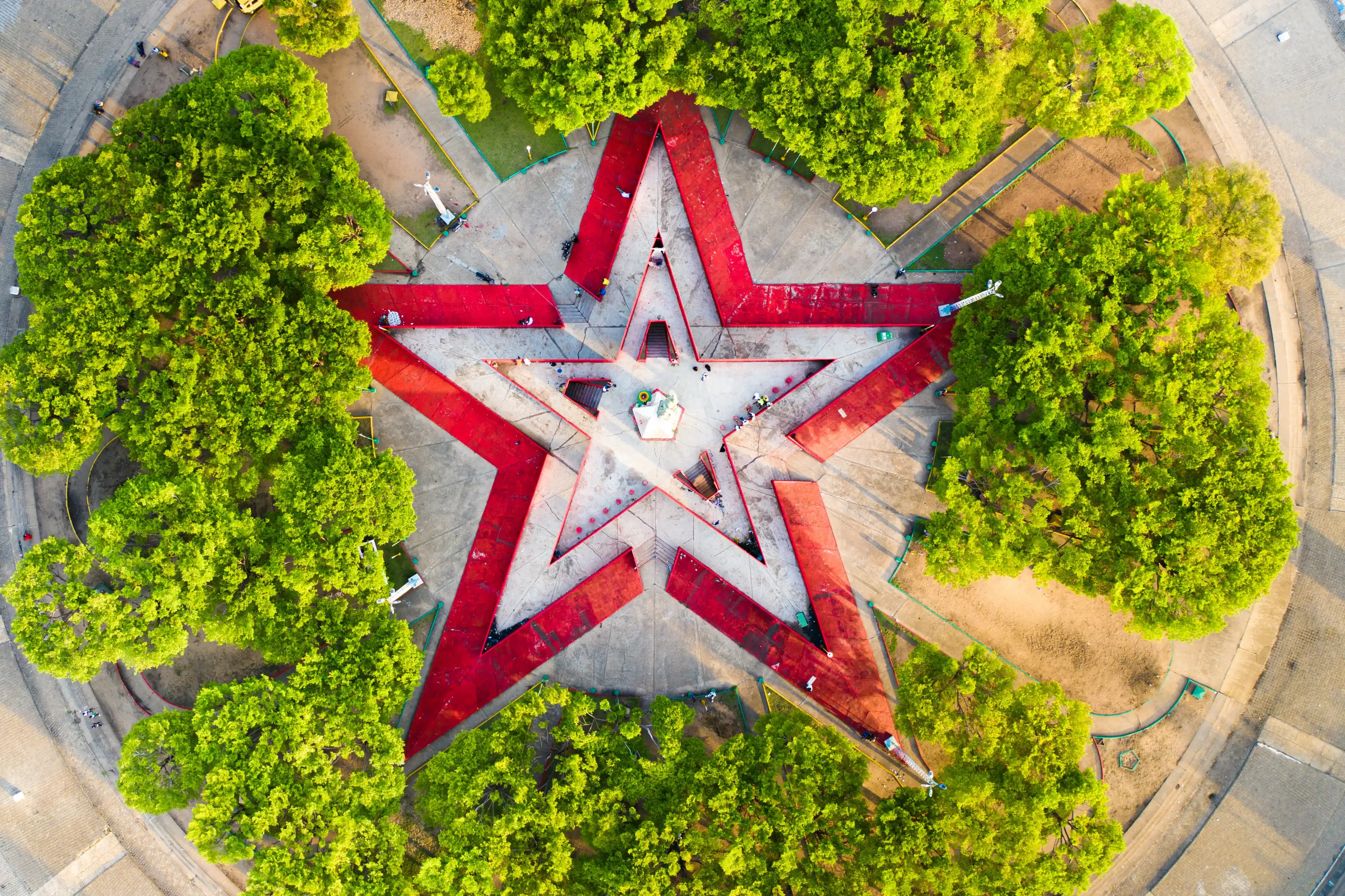 Aerial view of the Red Star Place in Cotonou - Benin