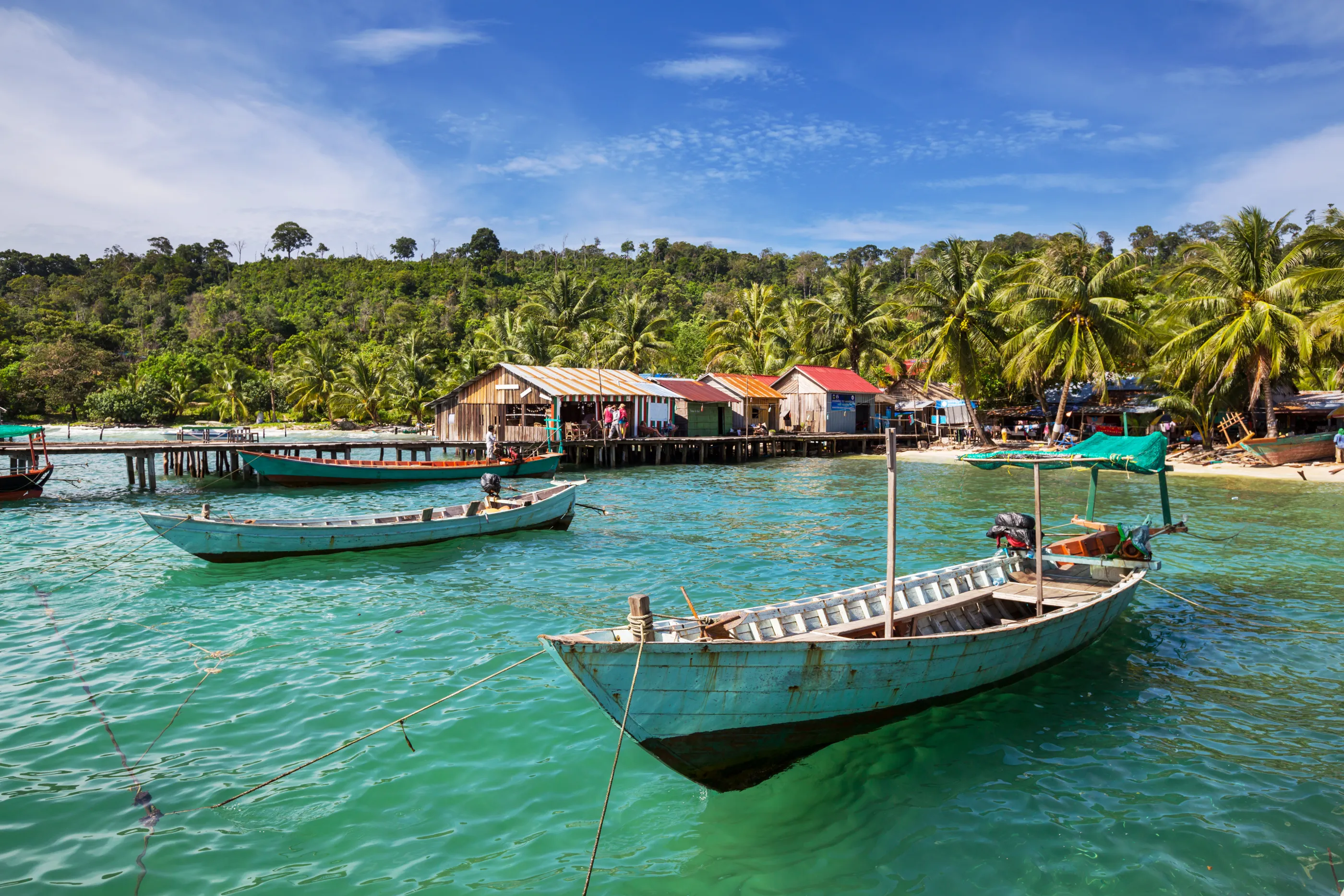 Fishing boats in Kep,Cambodia