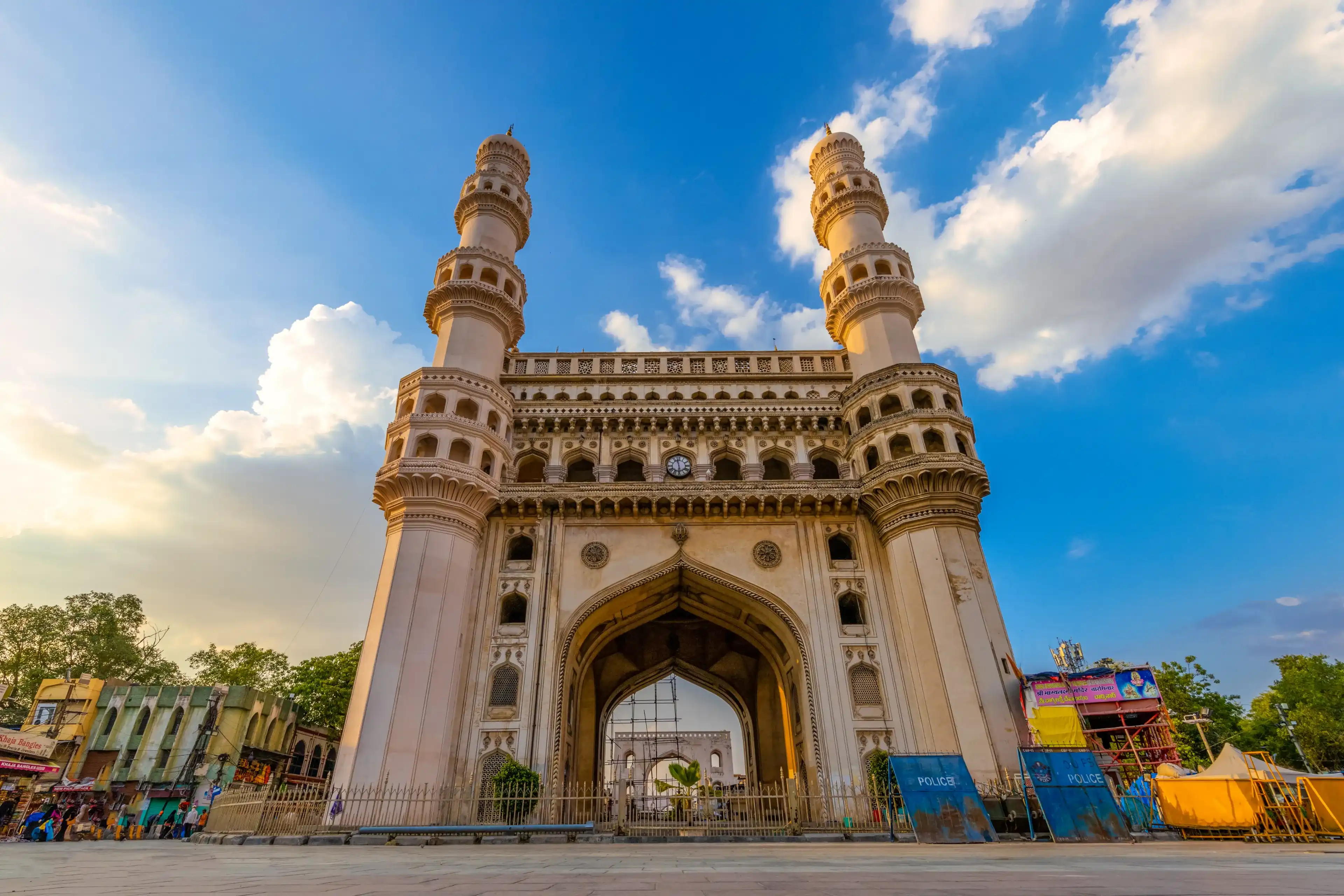 Hyderabad, India - November 9th, 2020- Charminar in Hyderabad on a bright sunny day 