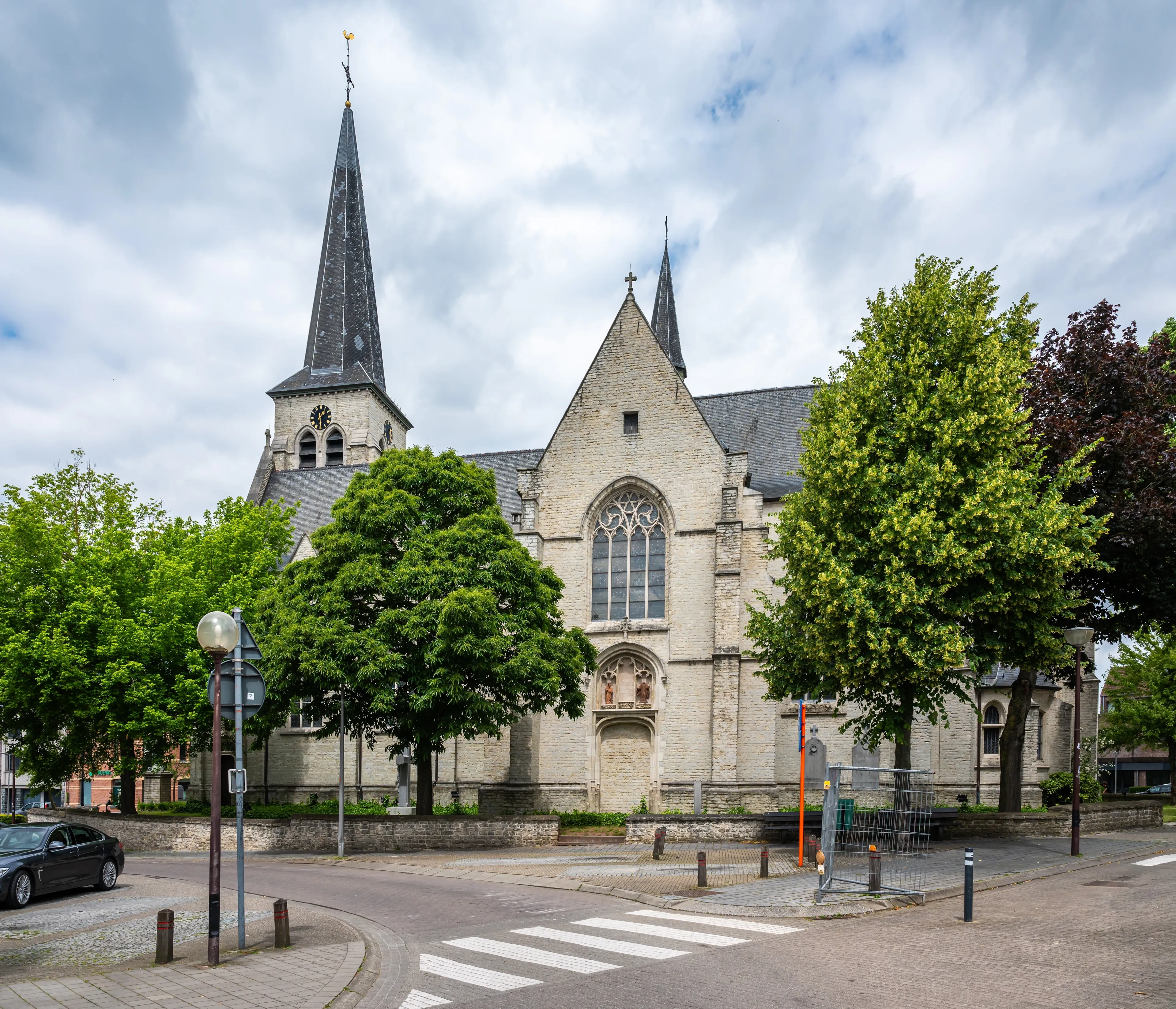 Diegem, Flanders, Belgium - June 8, 2024 - The Saint Gertrude church of the village center