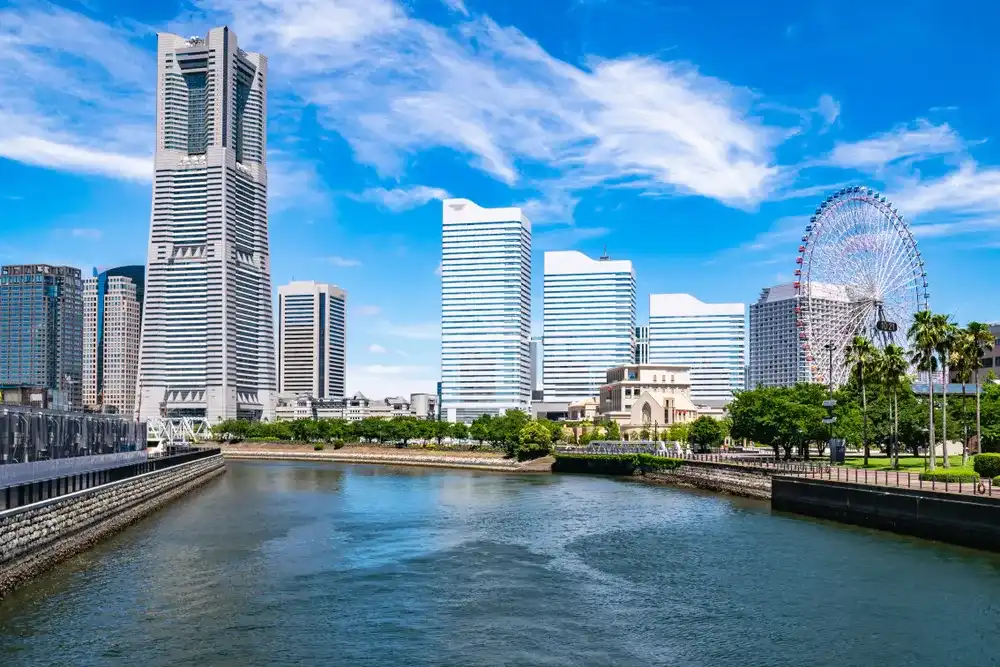 Cityscape of Yokohama MinatoMirai in Yokohama City, Kanagawa Prefecture, Japan. Yokohama MinatoMirai is an area facing Yokohama Port.