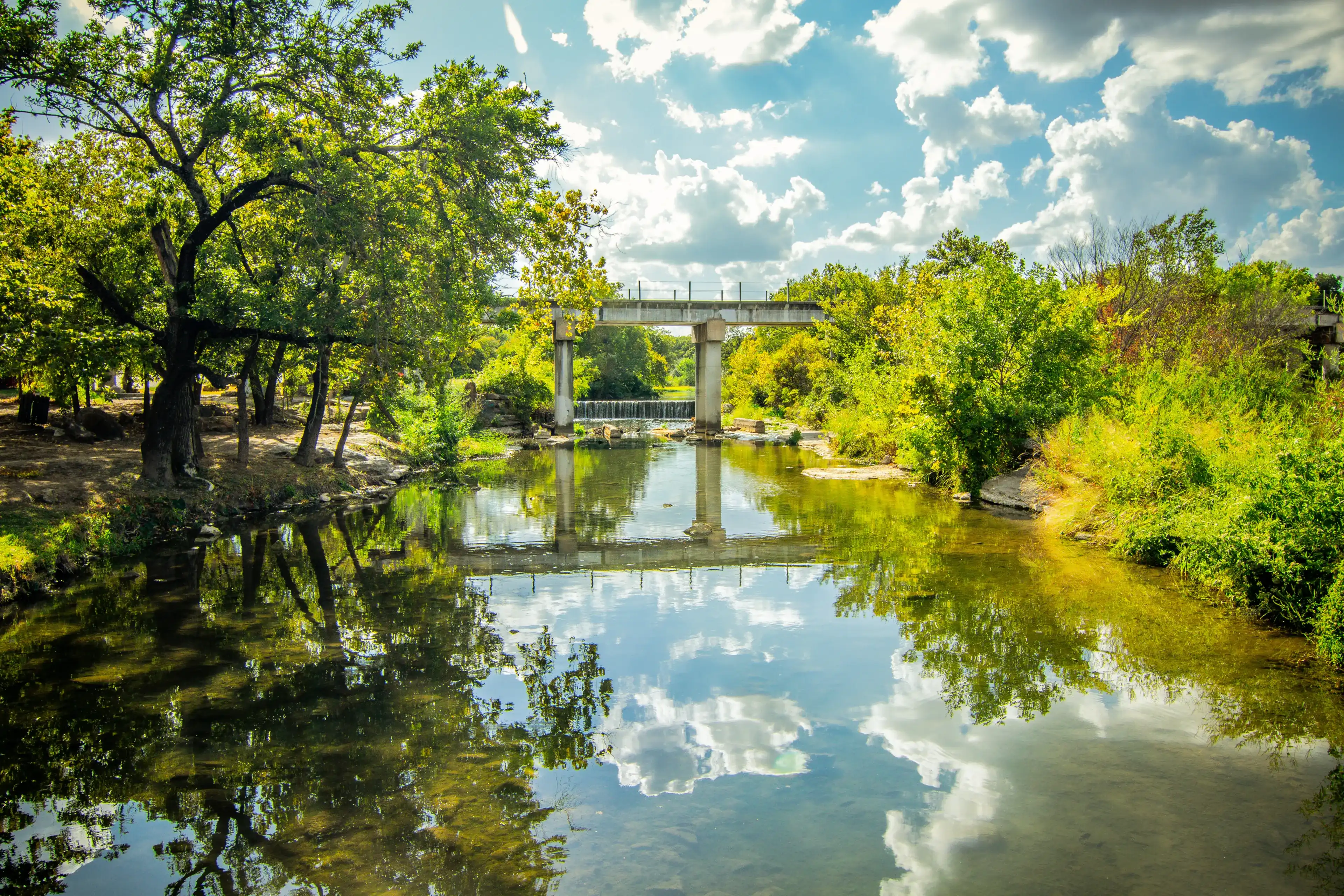 Historic Round Rock at Bushy Creek, namesake of the City of Round Round, Texas, USA