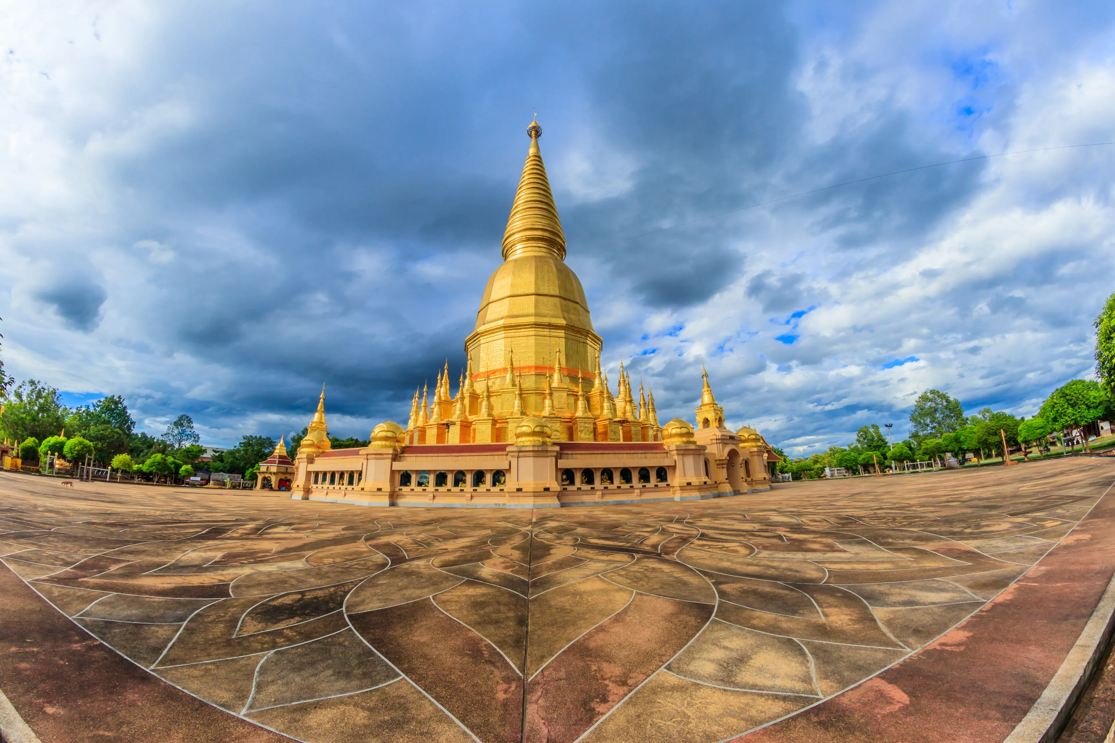 Landmark pagoda Wat Prabudhabaht Huay Toom Lamphun Province of Thailand