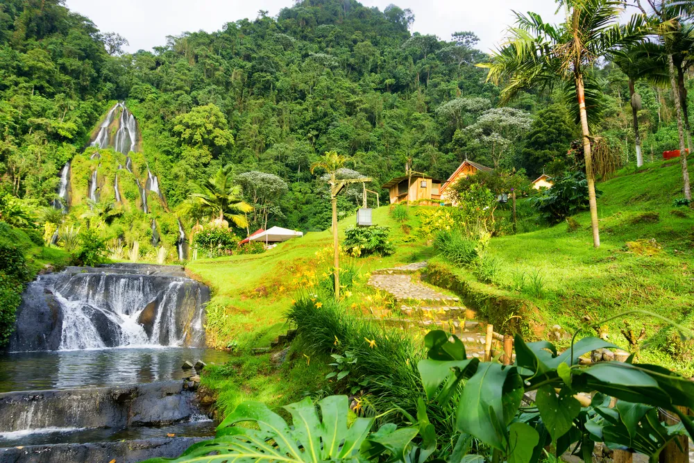 View of the hot springs of Santa Rosa de Cabal near Manizales, Colombia