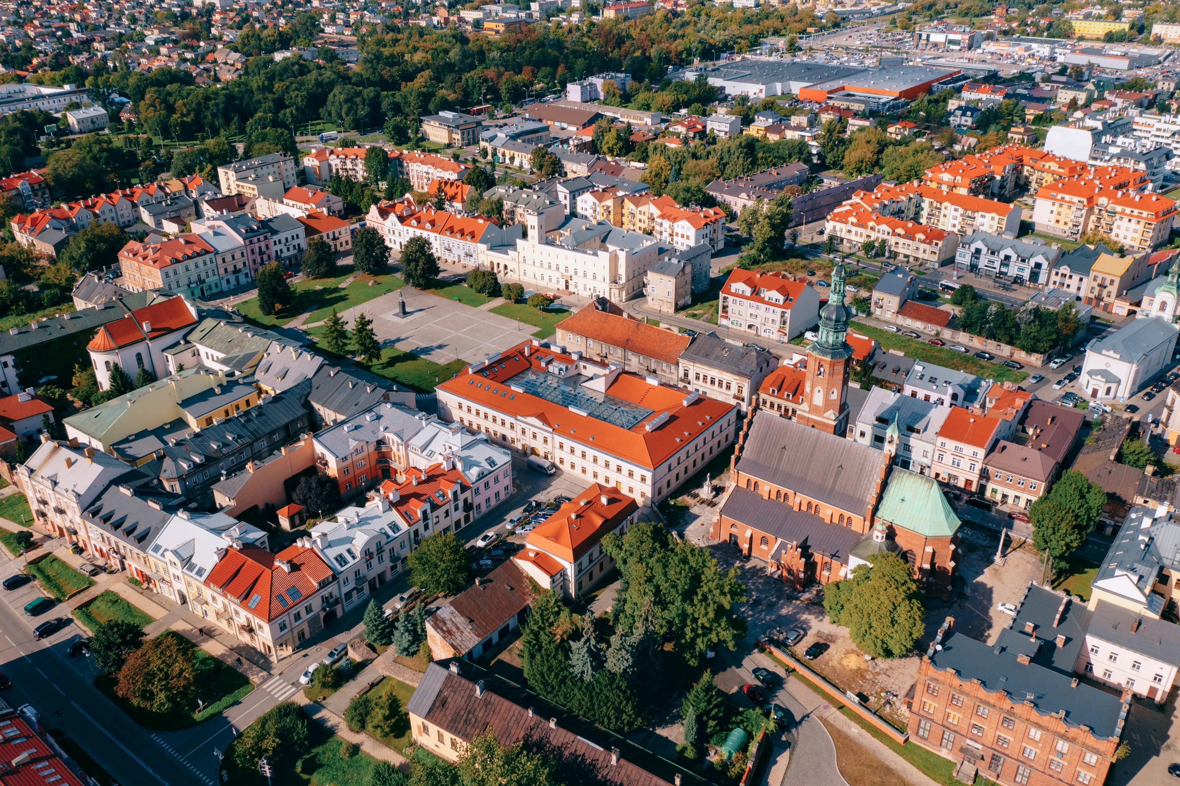 Aerial view of Radom city in Poland