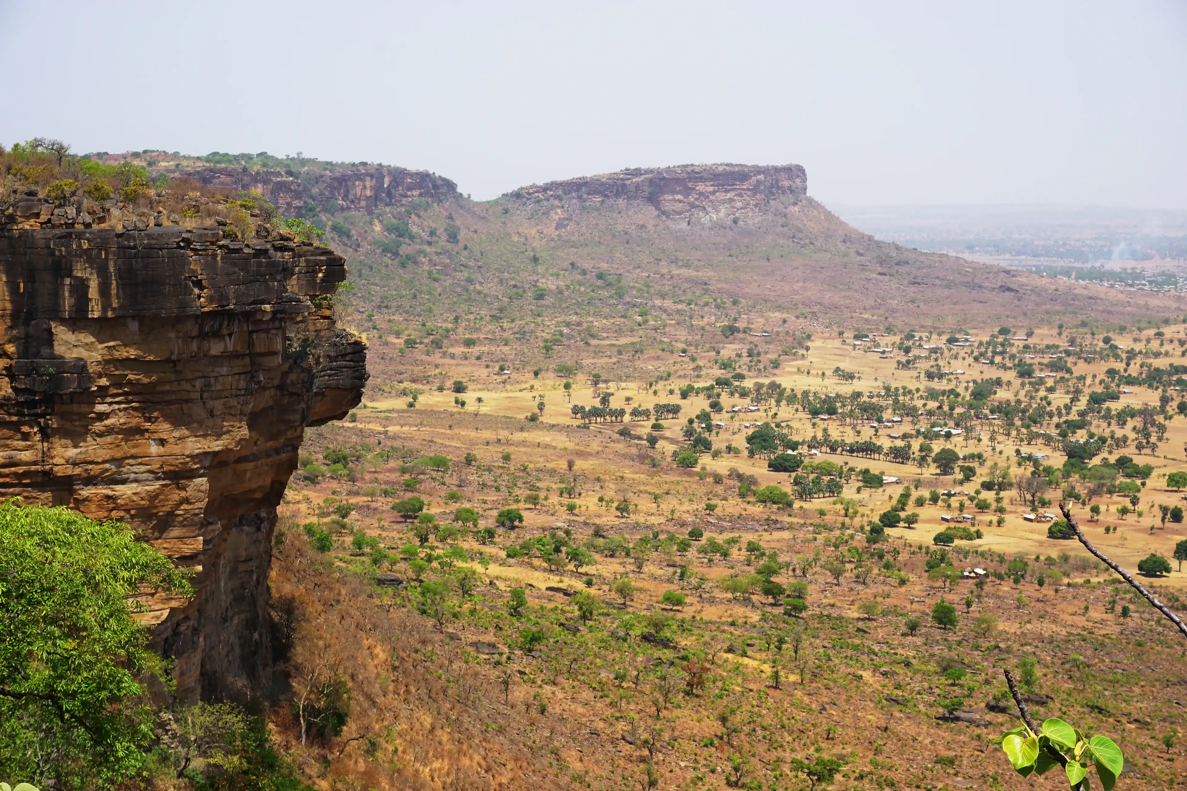 Late dry-seaon rural landscape rocky escarpment central Togo West Africa