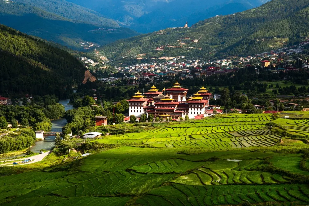 The Capital city of Bhutan Thimphu Dzong