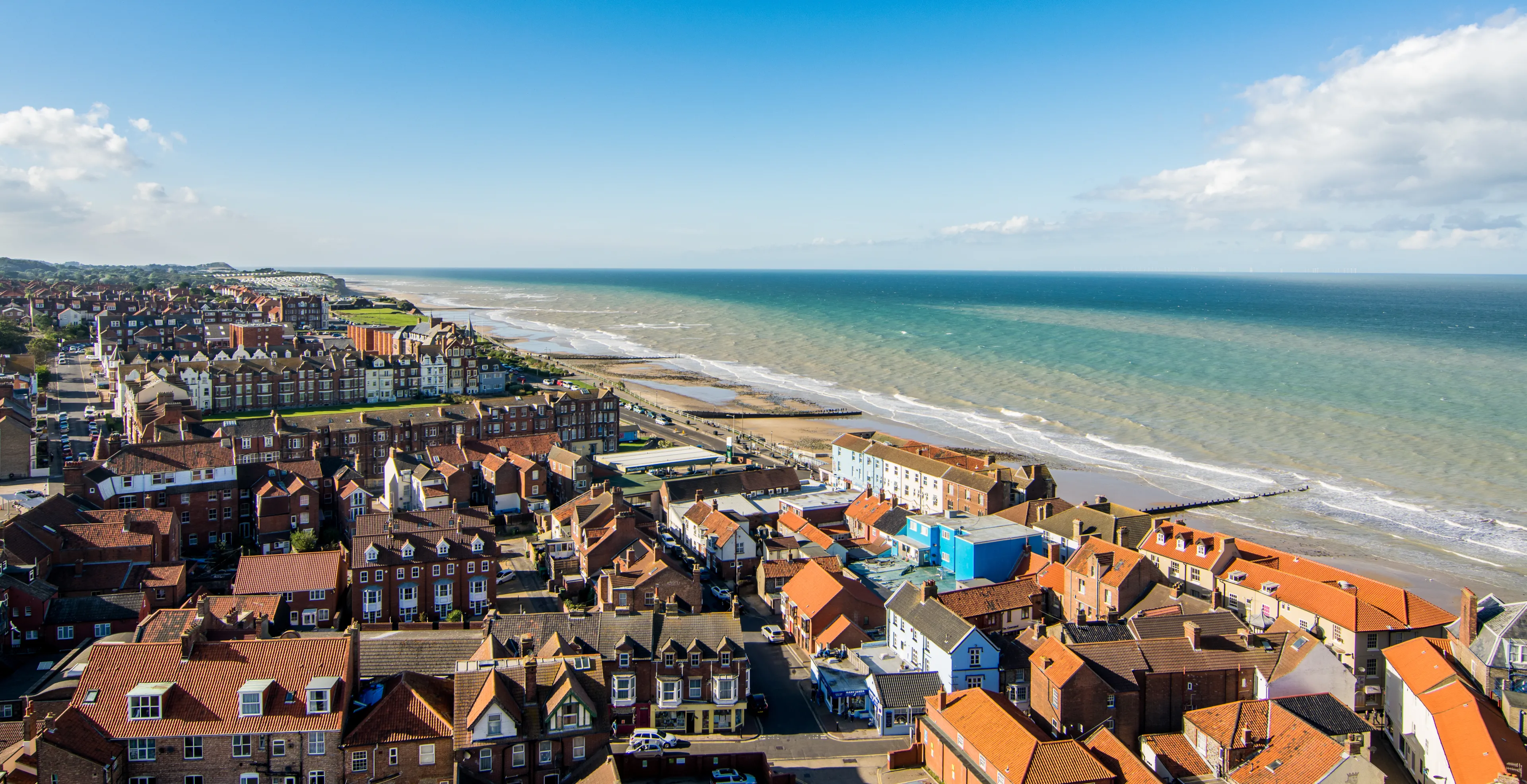 The aerial view of Cromer town from the rooftop of the Cromer Palish Church.