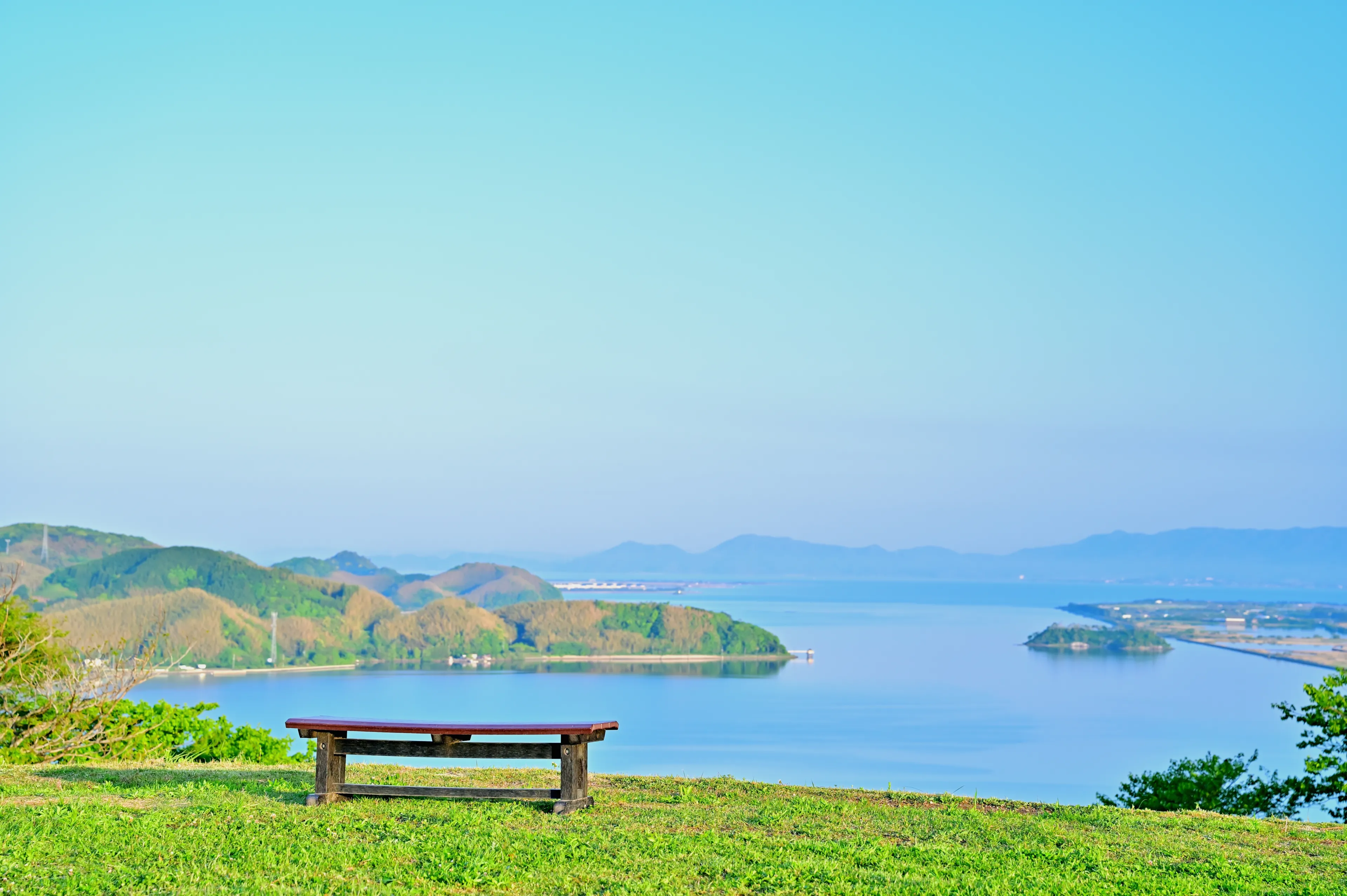View from Yonago Castle ruins on the mountain in Yonago city, Tottori prefecture, Japan