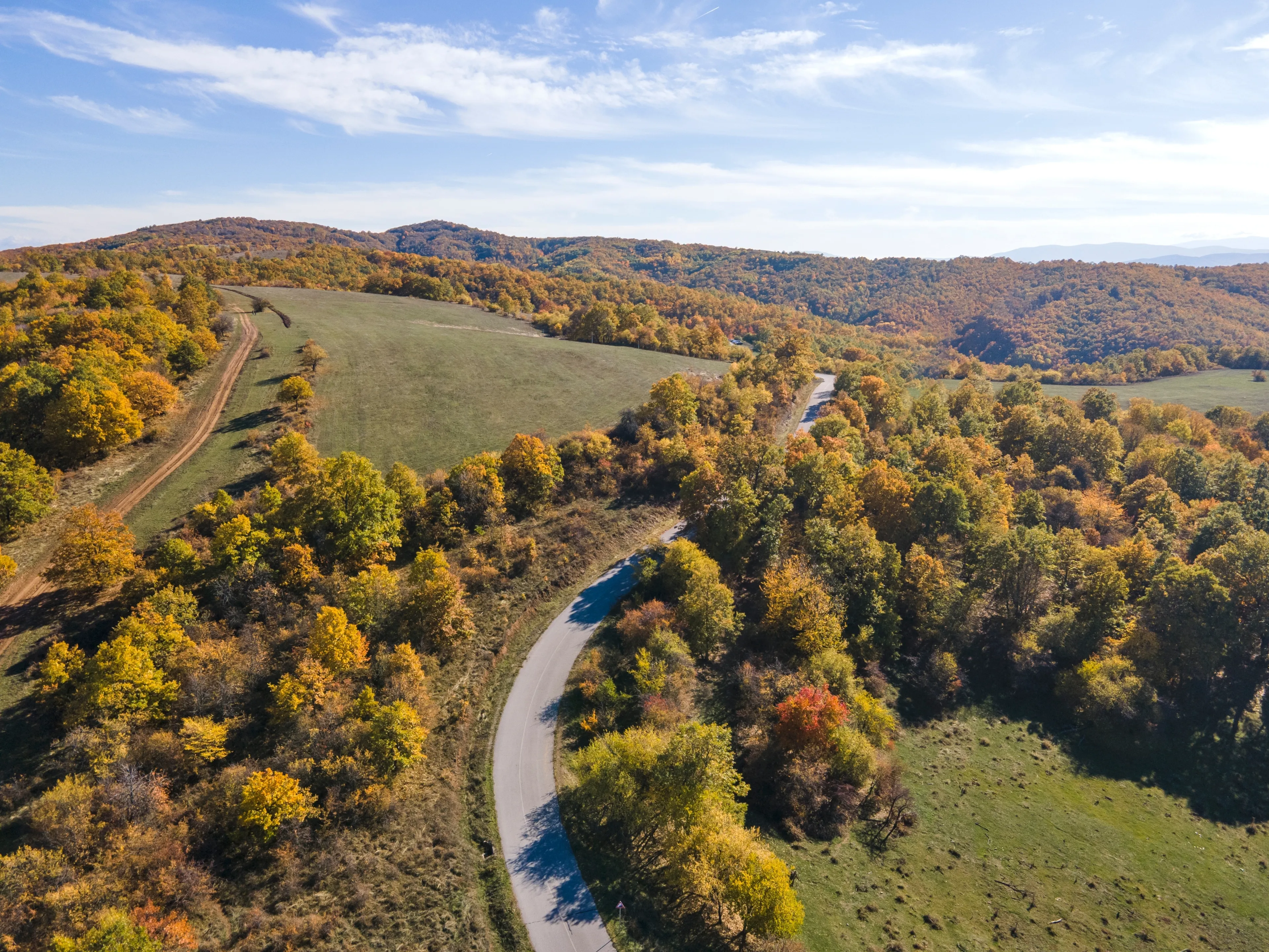 Autumn landscape of Cherna Gora (Monte Negro) mountain, Pernik Region, Bulgaria