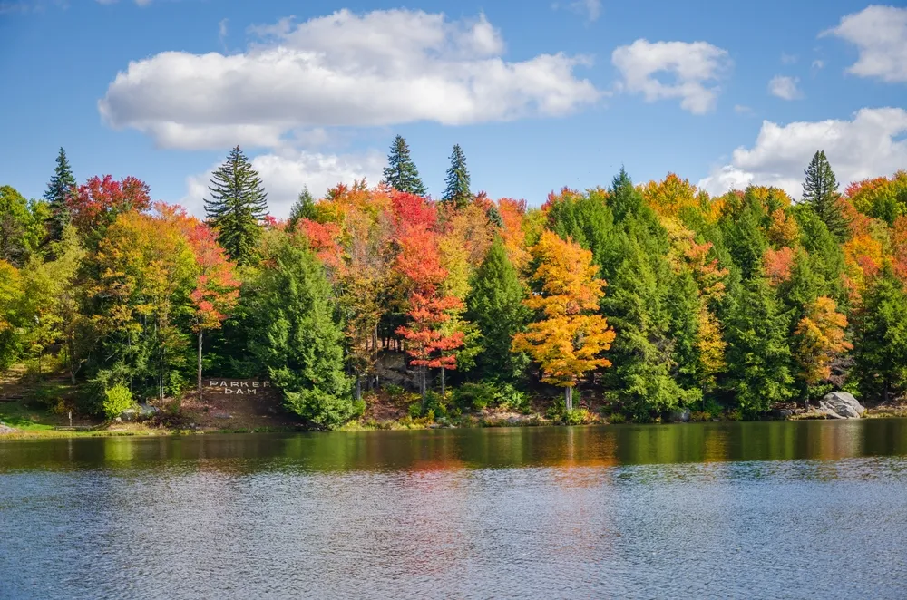Fall at Parker Dam State Park in Huston Township, Clearfield County, Pennsylvania in the United States, Surrounded by Moshannon State Forest