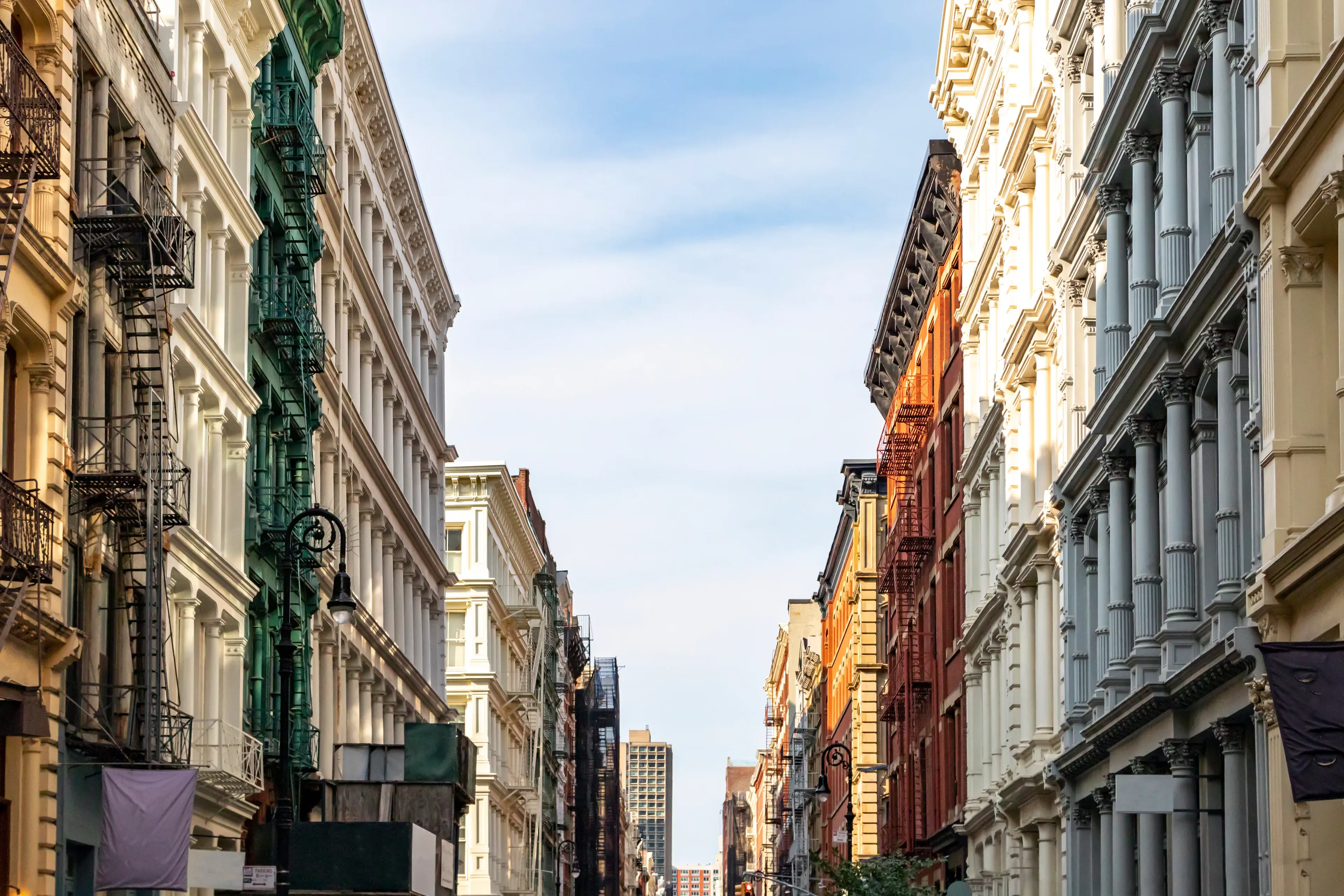 Historic buildings on Greene Street in the SoHo neighborhood of Manhattan in New York City NYC Historic buildings on Greene Street in the SoHo neighborhood of Manhattan in New York City NYC