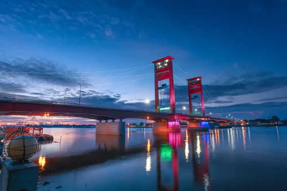 Ampera bridge is the icon of the Palembang City of South Sumatra Indonesia.