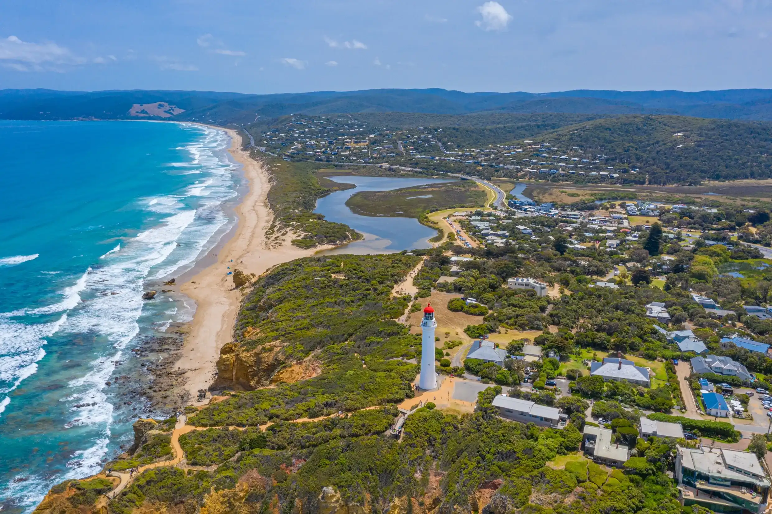 Panorama of Aireys inlet town in Australia Panorama of Aireys inlet town in Australia