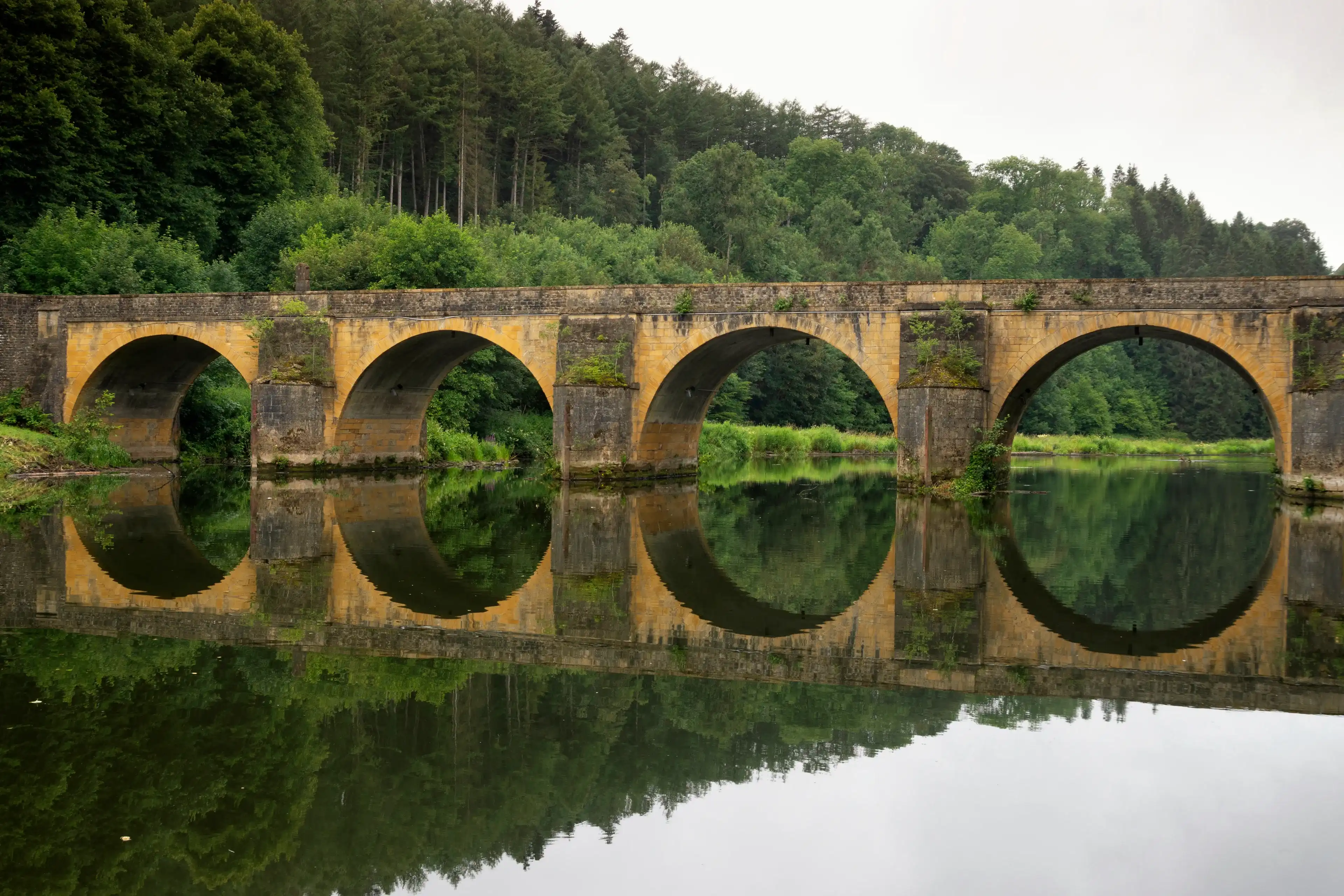 The famous Nicholas bridge over the Semois river near Chiny in the Belgian Ardennes