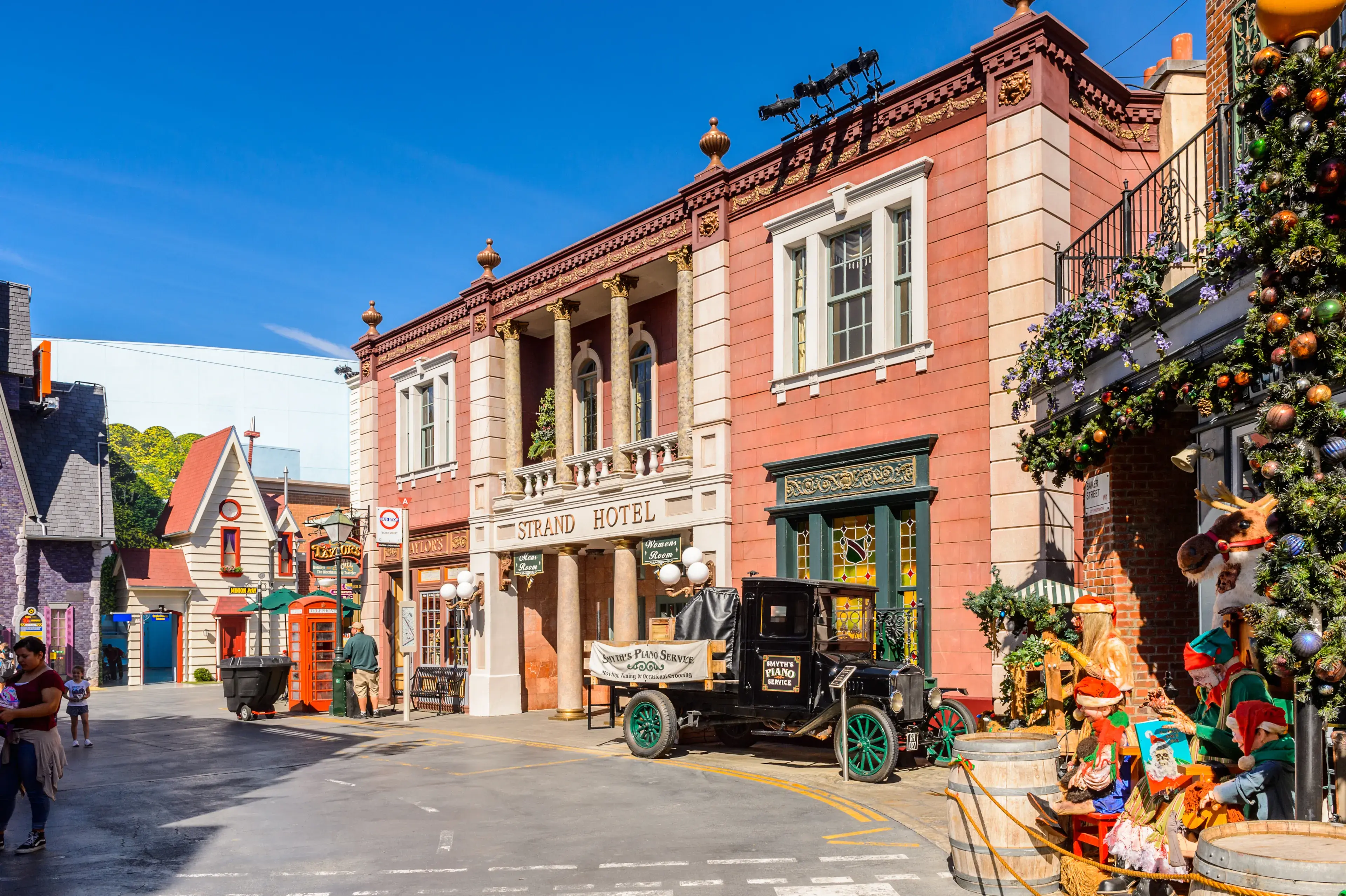 LOS ANGELES, USA - SEP 27, 2015: Decoaration of the Universal Studios Hollywood Park. Universal Pictures company was created on June 10, 1912 LOS ANGELES, USA - SEP 27, 2015: Decoaration of the Universal Studios Hollywood Park. Universal Pictures company was created on June 10, 1912