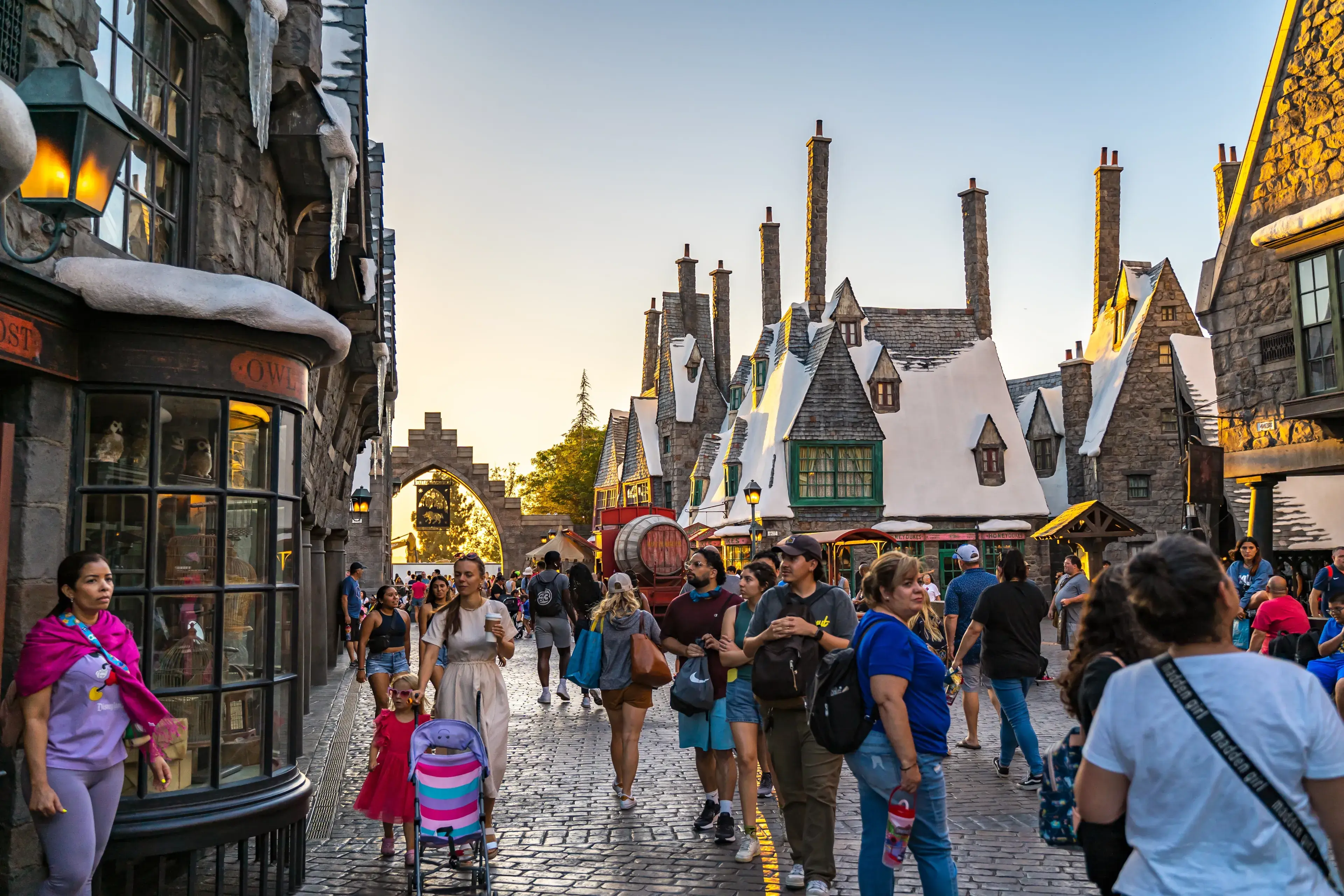 Los Angeles, CA, USA - August 2, 2023: Wizarding World of Harry Potter at Universal Studios Hollywood. Los Angeles, CA, USA - August 2, 2023: Wizarding World of Harry Potter at Universal Studios Hollywood.