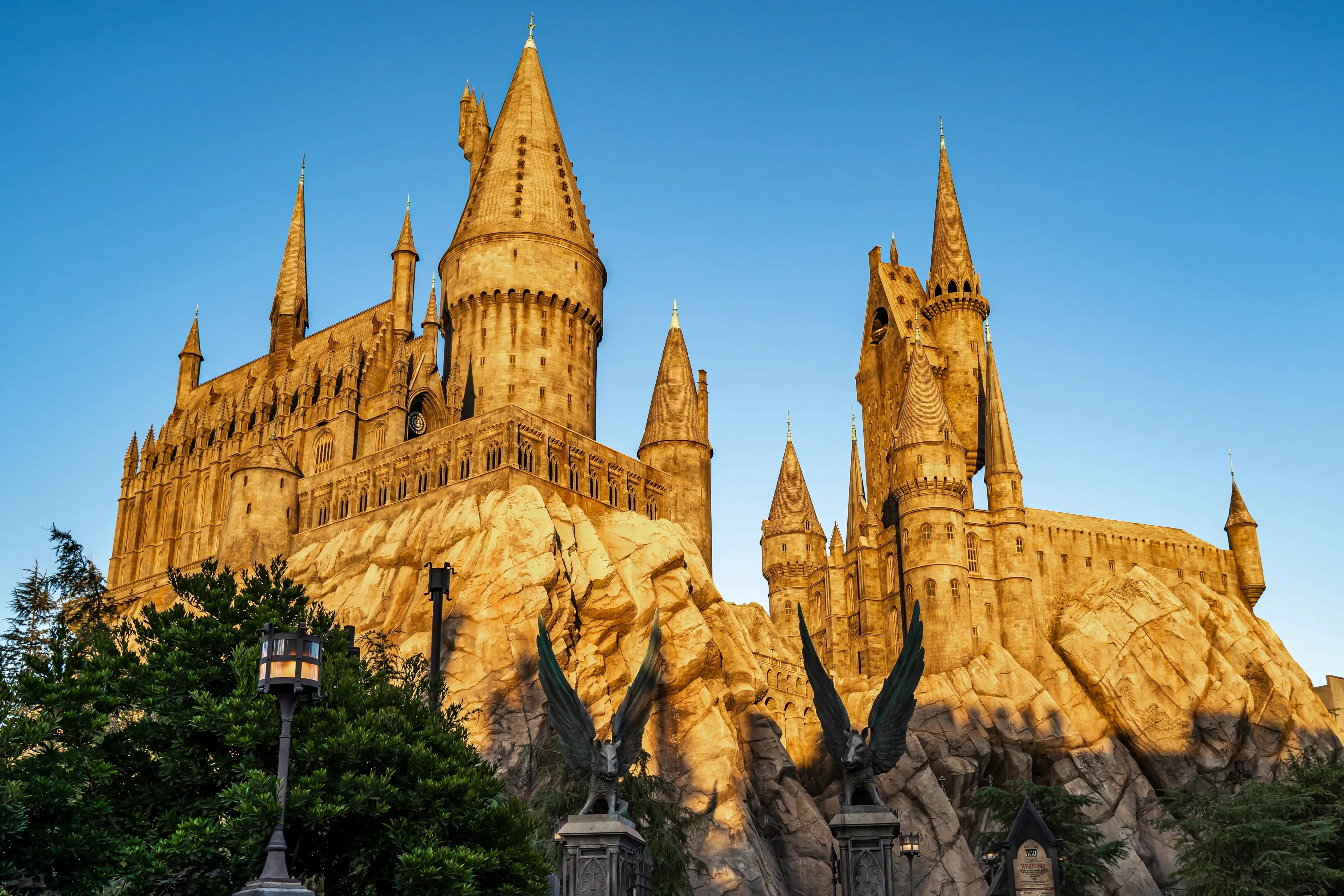 Los Angeles, CA, USA - August 2, 2023: Hogwarts Castle at Universal Studios Hollywood