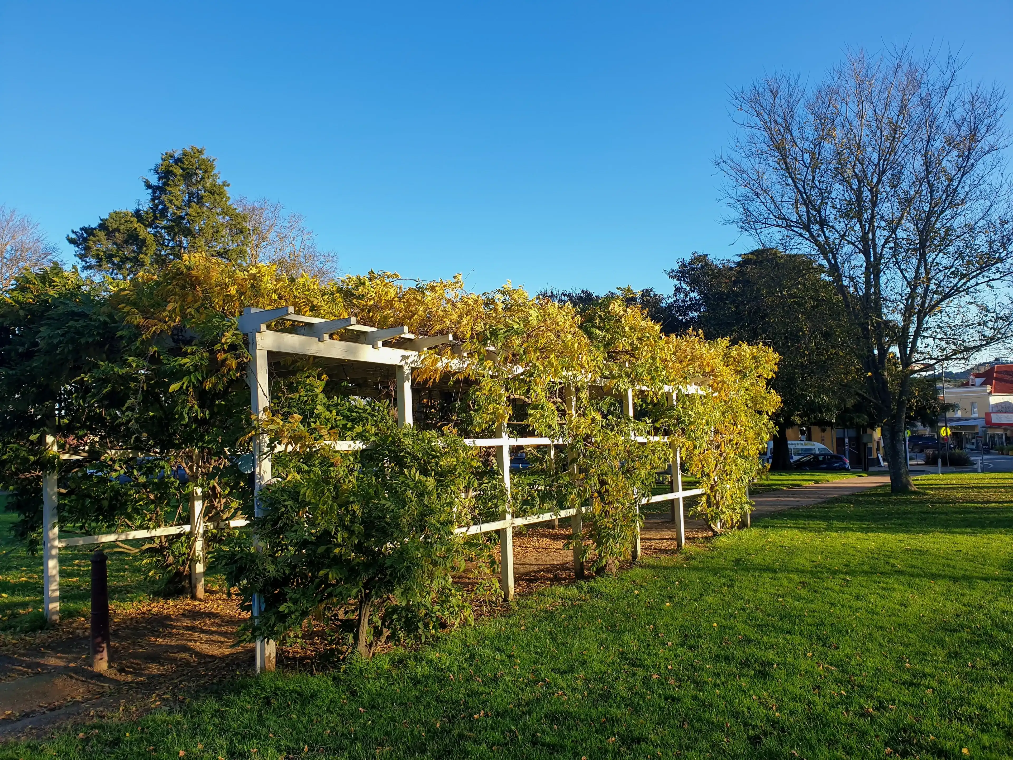 House and green fence view, Braidwood Southern Tablelands NSW Australia 22nd May 2022 House and green fence view, Braidwood Southern Tablelands NSW Australia 22nd May 2022