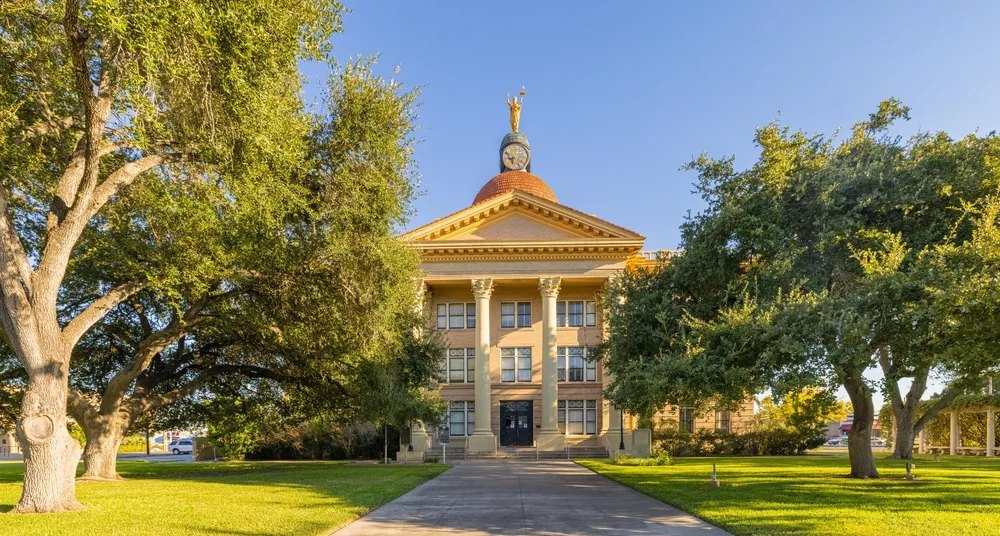 Beeville. Texas, USA - September 25, 2021: The Bee County Courthouse