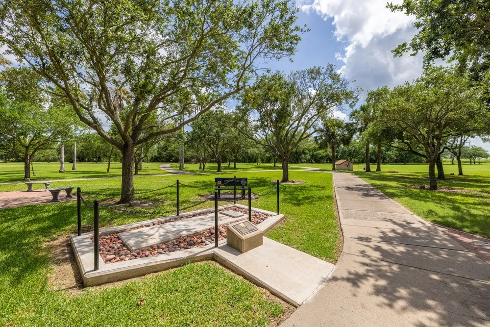 Harlingen, Texas, USA - June 24, 2021: The tomb of Harlon H. Block of Weslaco