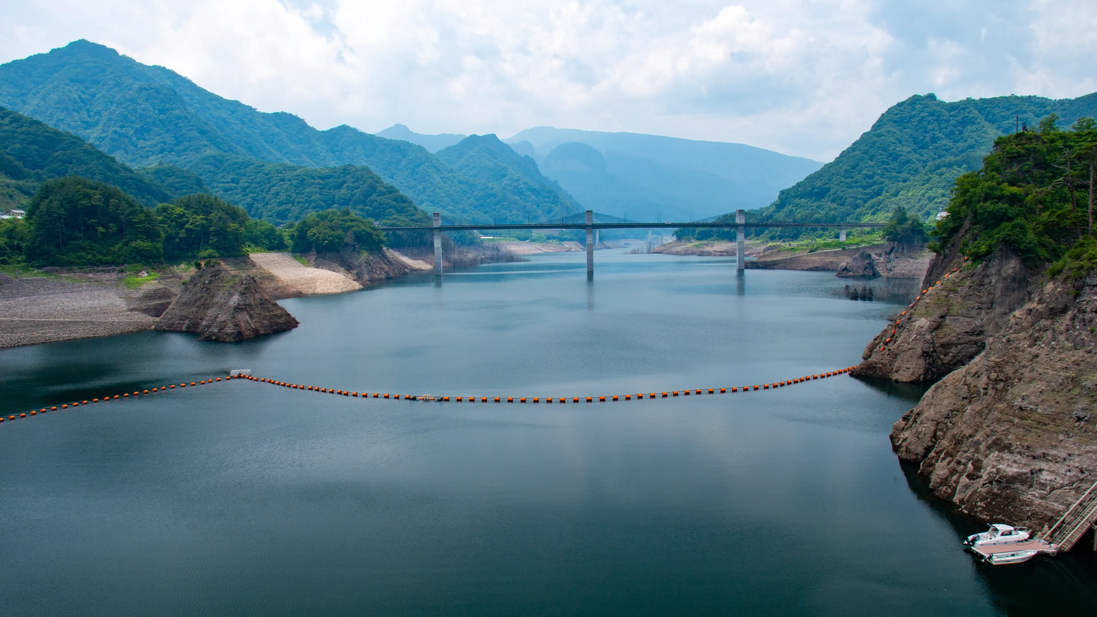 view of Yanba Dam and Lake Yanba Agatsuma in early summer, , Naganohara twon, Gunma Prefecture, Japan