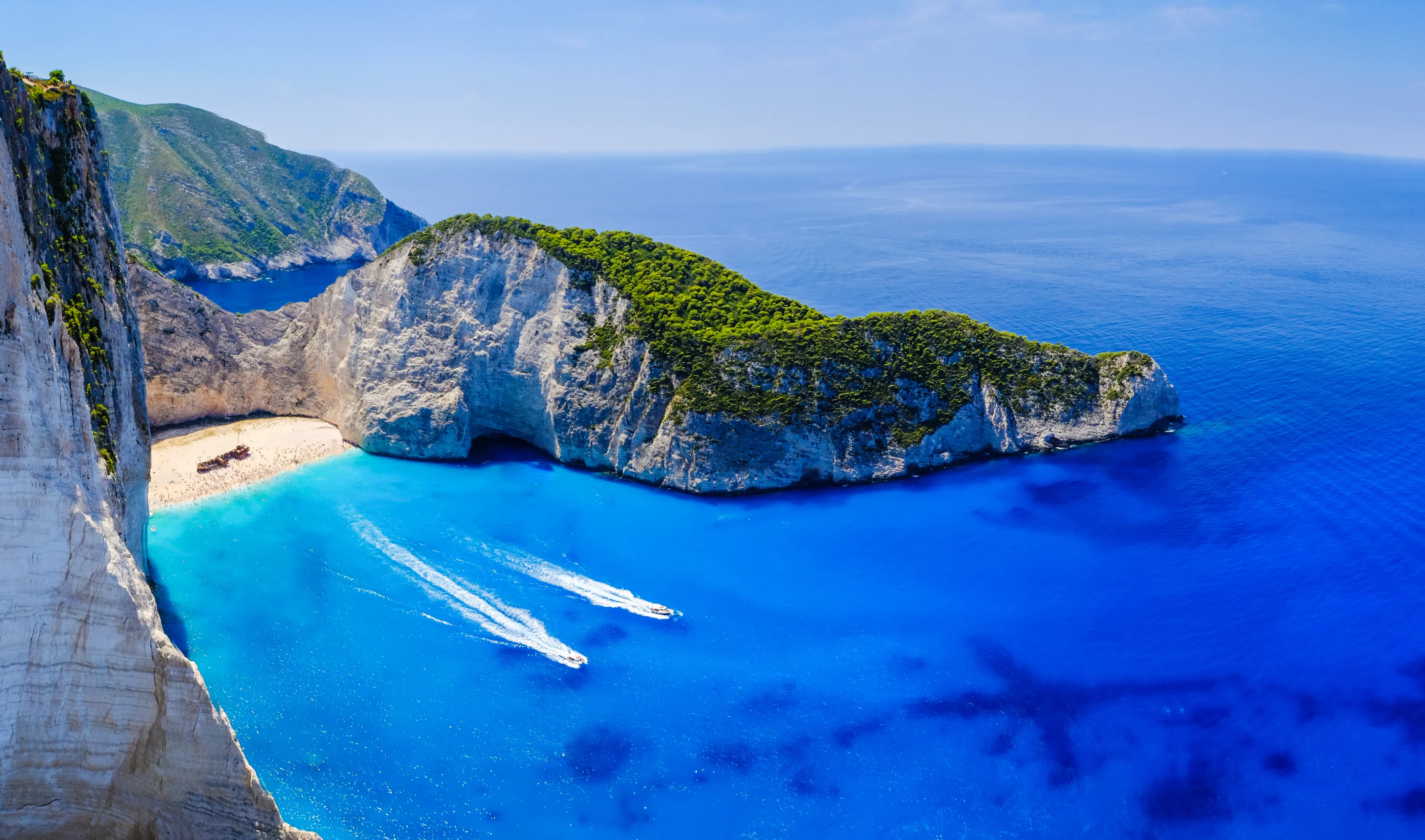 Zakynthos Navagio Bay shipwreck beach panorama 