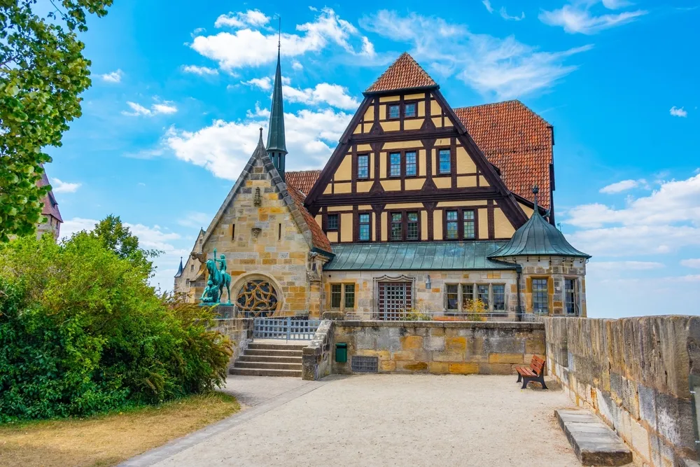Courtyard of Veste Coburg castle in Germany.