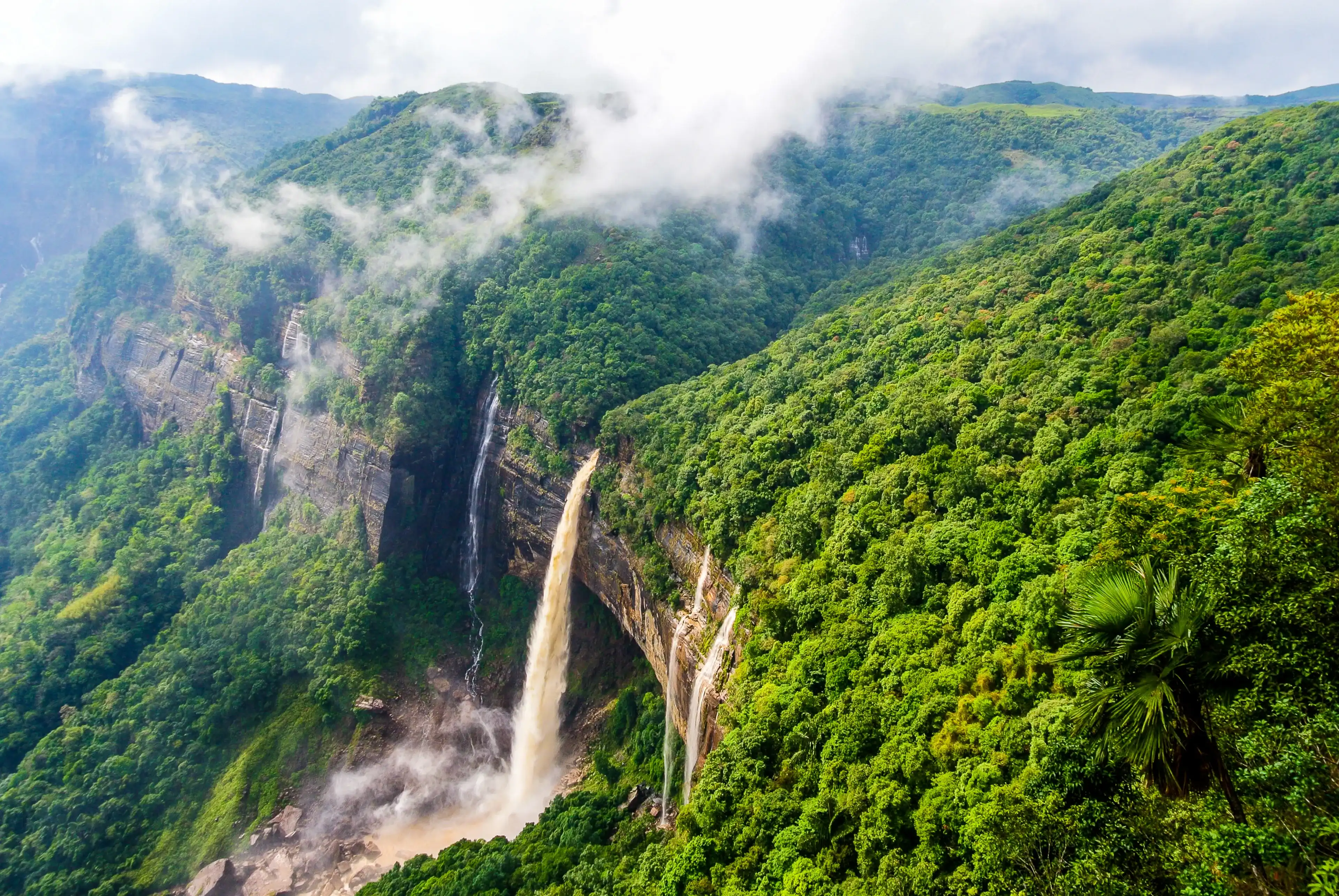 Magnificent View of Nohkalikai Falls,Meghalaya,INDIA