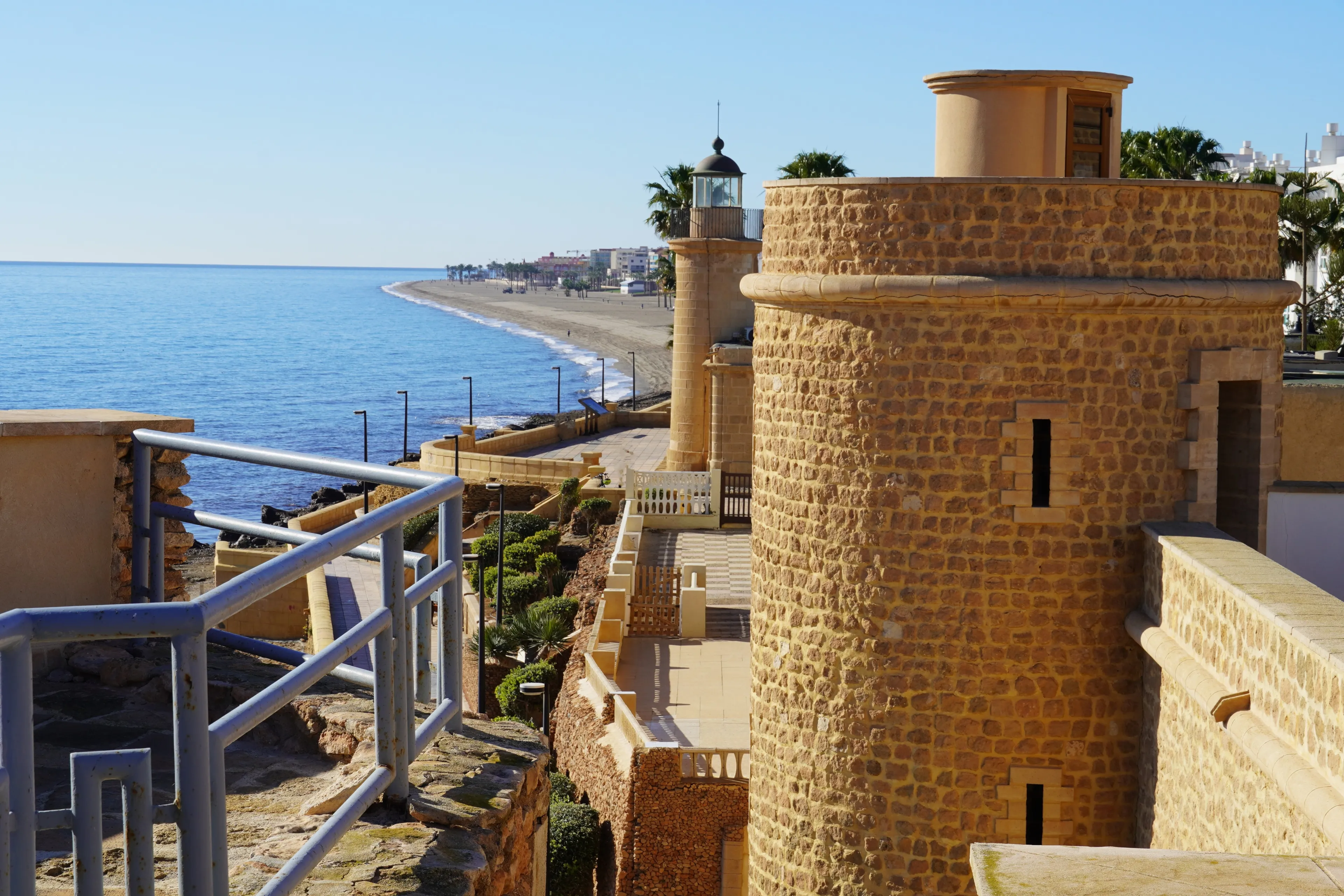 the saint anna castle from roquetas de mar in spain