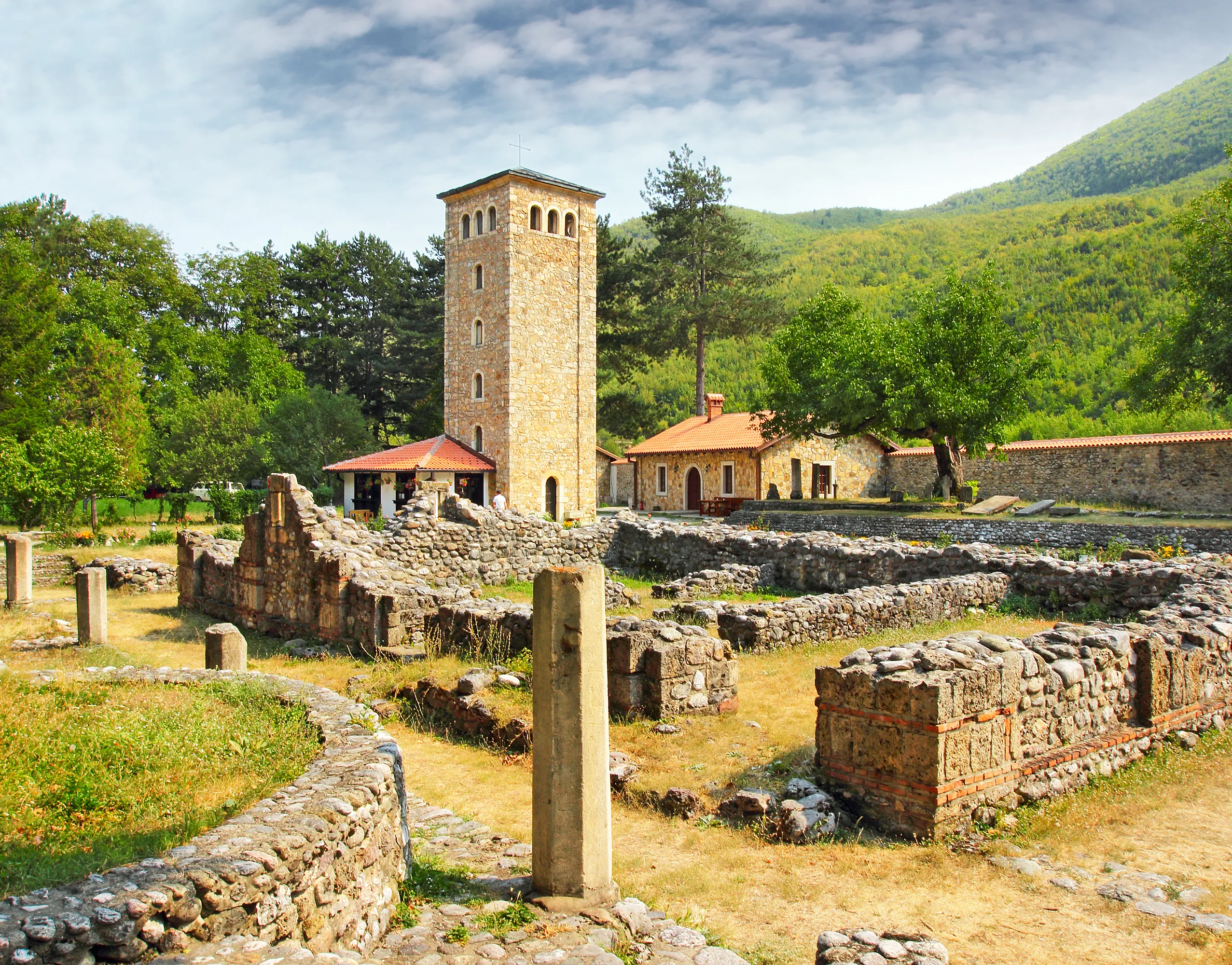 The Patriarchate of Pec (Pe?) Monastery is a group of four domed churches featuring series of wall paintings. Kosovo, World Heritage Site by UNESCO