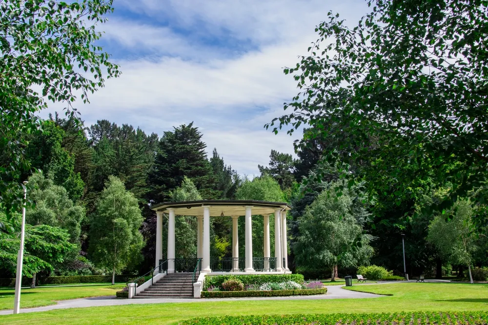 the Band Rotunda of queens park, a park in Invercargill, New Zealand, and was part of the original plan when Invercargill was founded in 1856. 