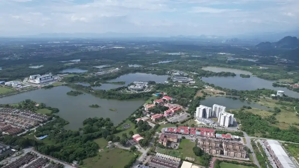 Aerial View of The Abandoned Tin Mines of Kampar, Perak Malaysia Aerial View of The Abandoned Tin Mines of Kampar, Perak Malaysia