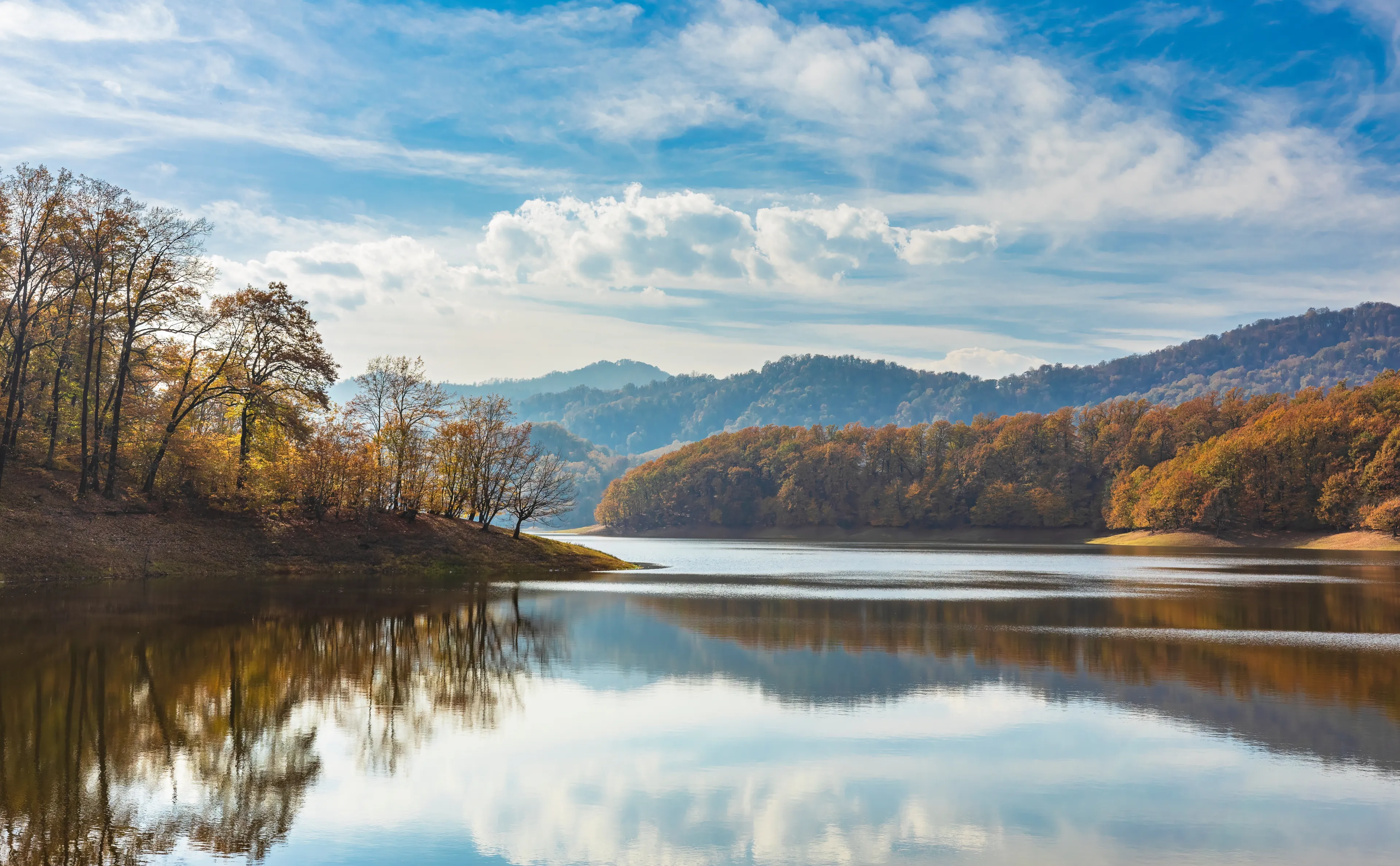 Khanbulan reservoir in December. Azerbaijan