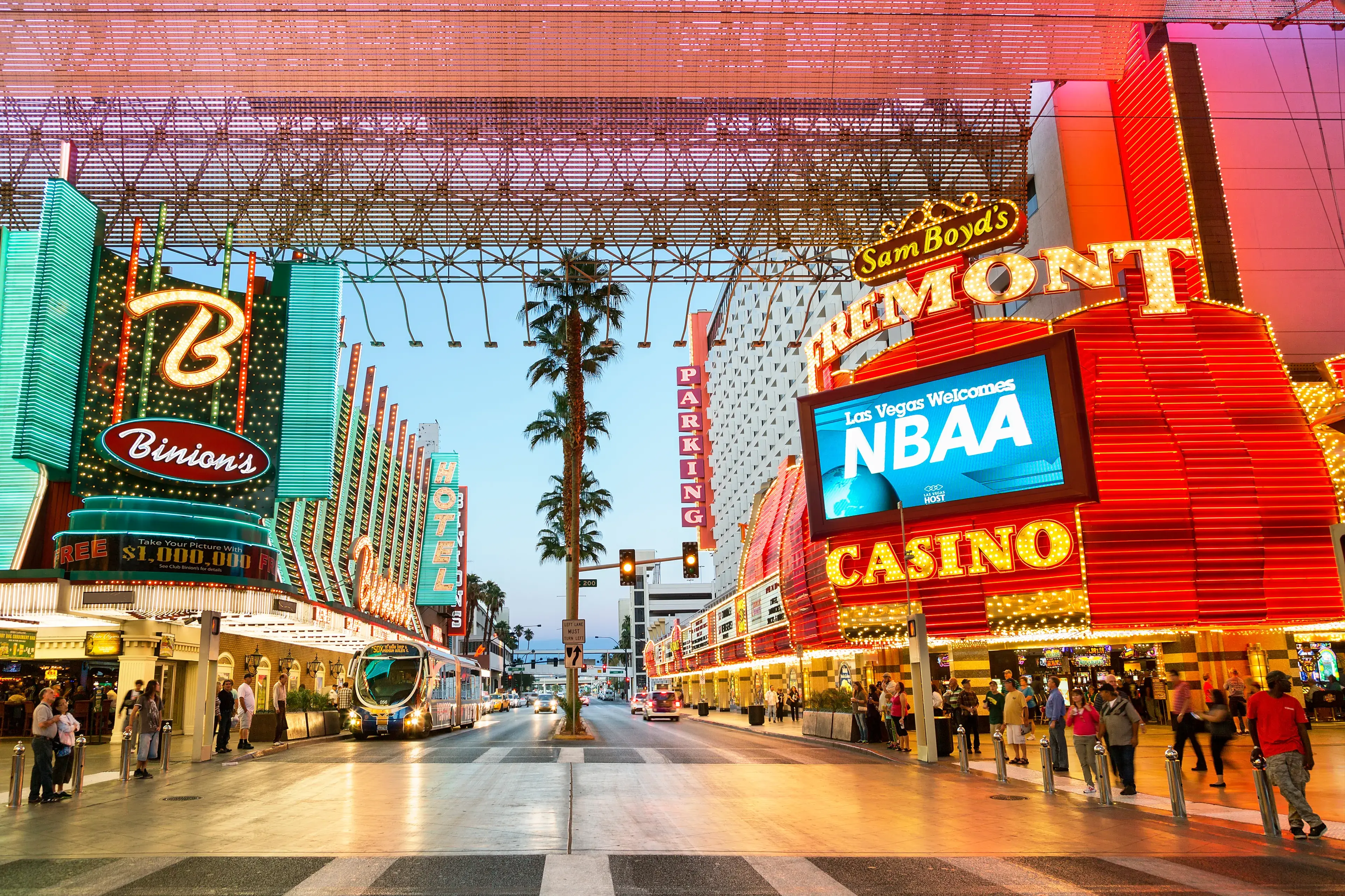 USA, Nevada, Las Vegas, March, 10-2018: Downtown Las Vegas lights and nightlife in Fremont Street USA, Nevada, Las Vegas, March, 10-2018: Downtown Las Vegas lights and nightlife in Fremont Street